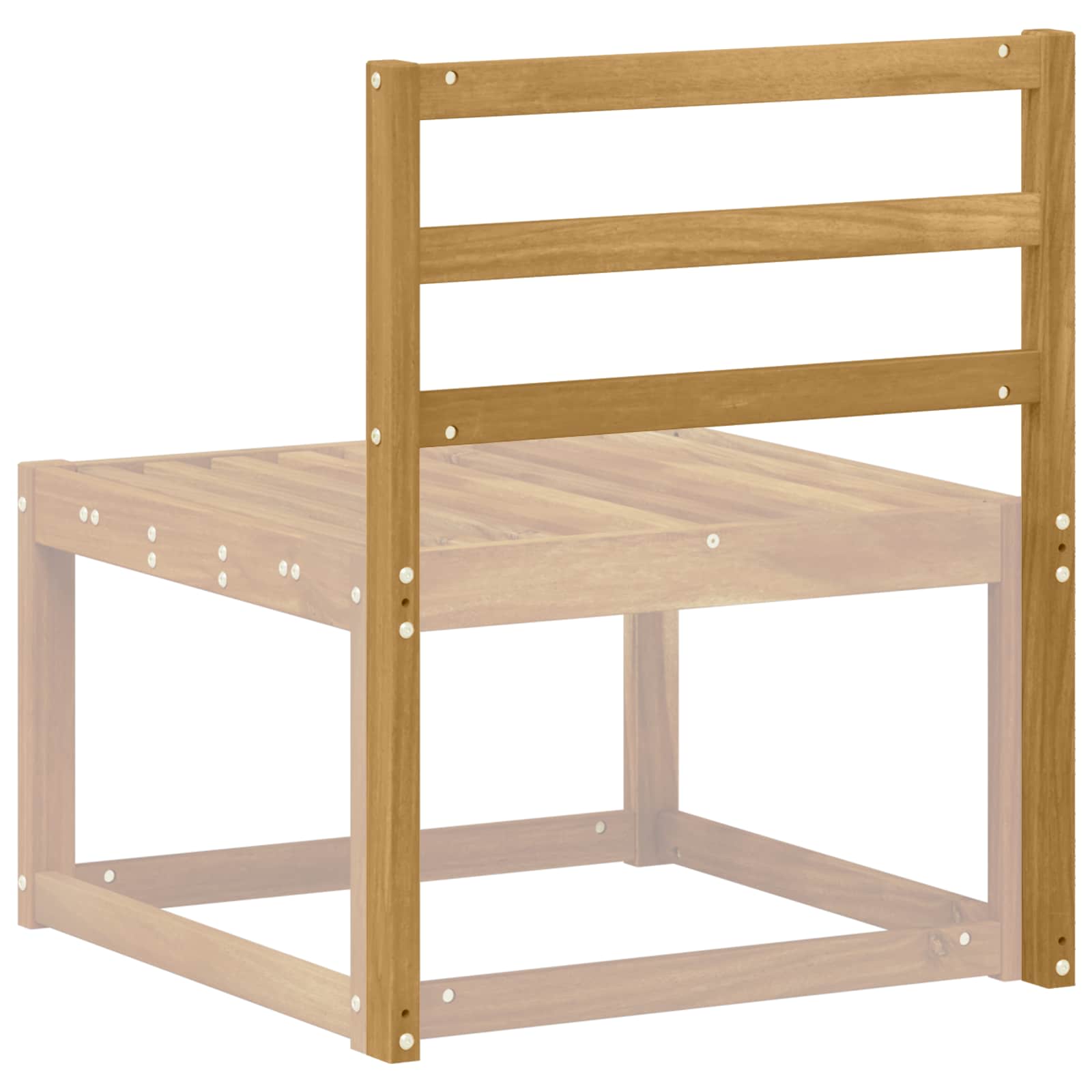 Rugleuning Module Wit 59 x 4 x 73 cm Massief Acaciahout image 3