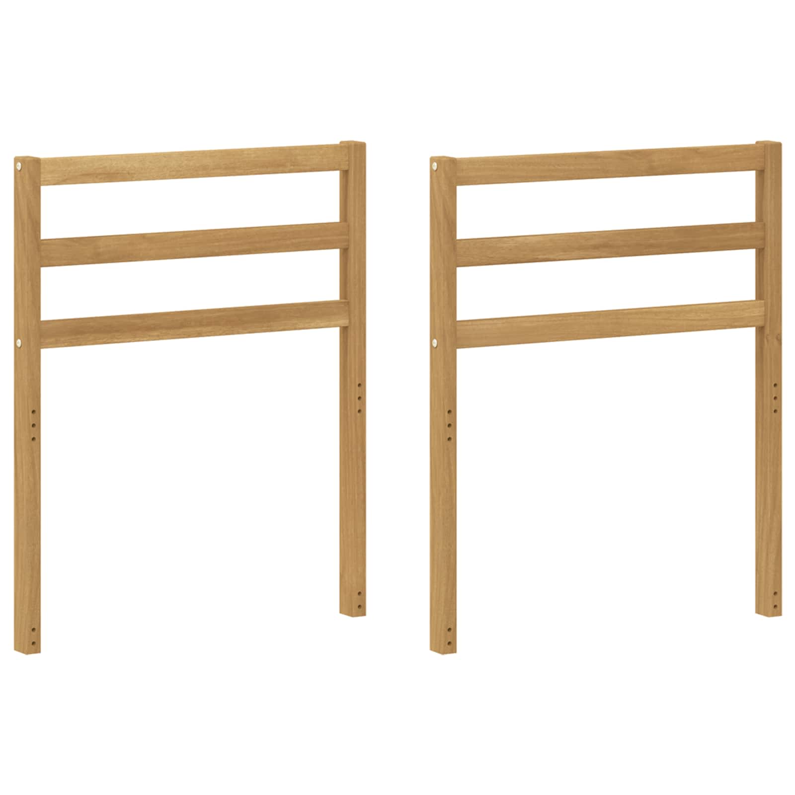 Armleuningmodule 2 pcs Wit 59 x 4 x 73 cm Massief Acaciahout image 2