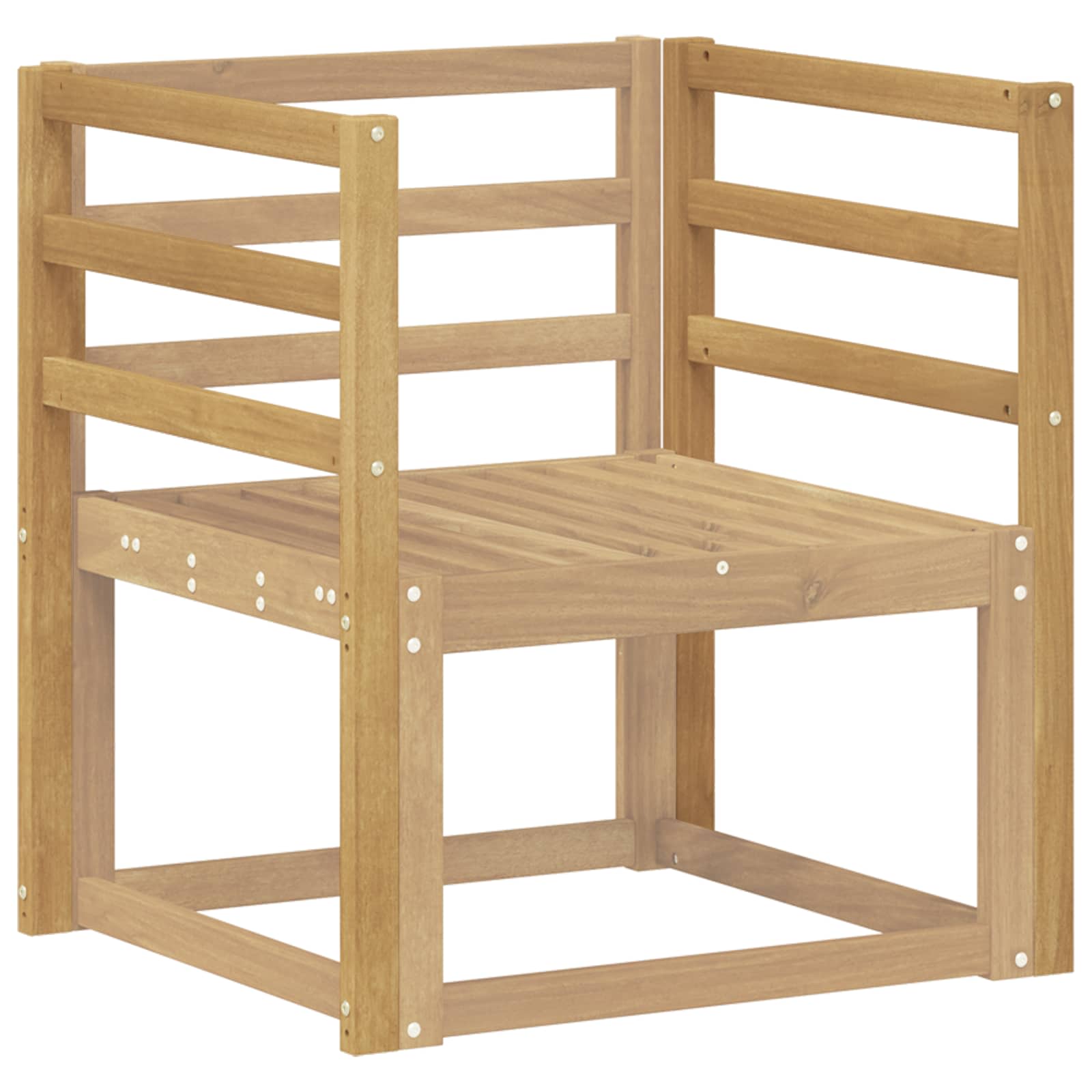 Armleuningmodule 2 pcs Wit 59 x 4 x 73 cm Massief Acaciahout image 3