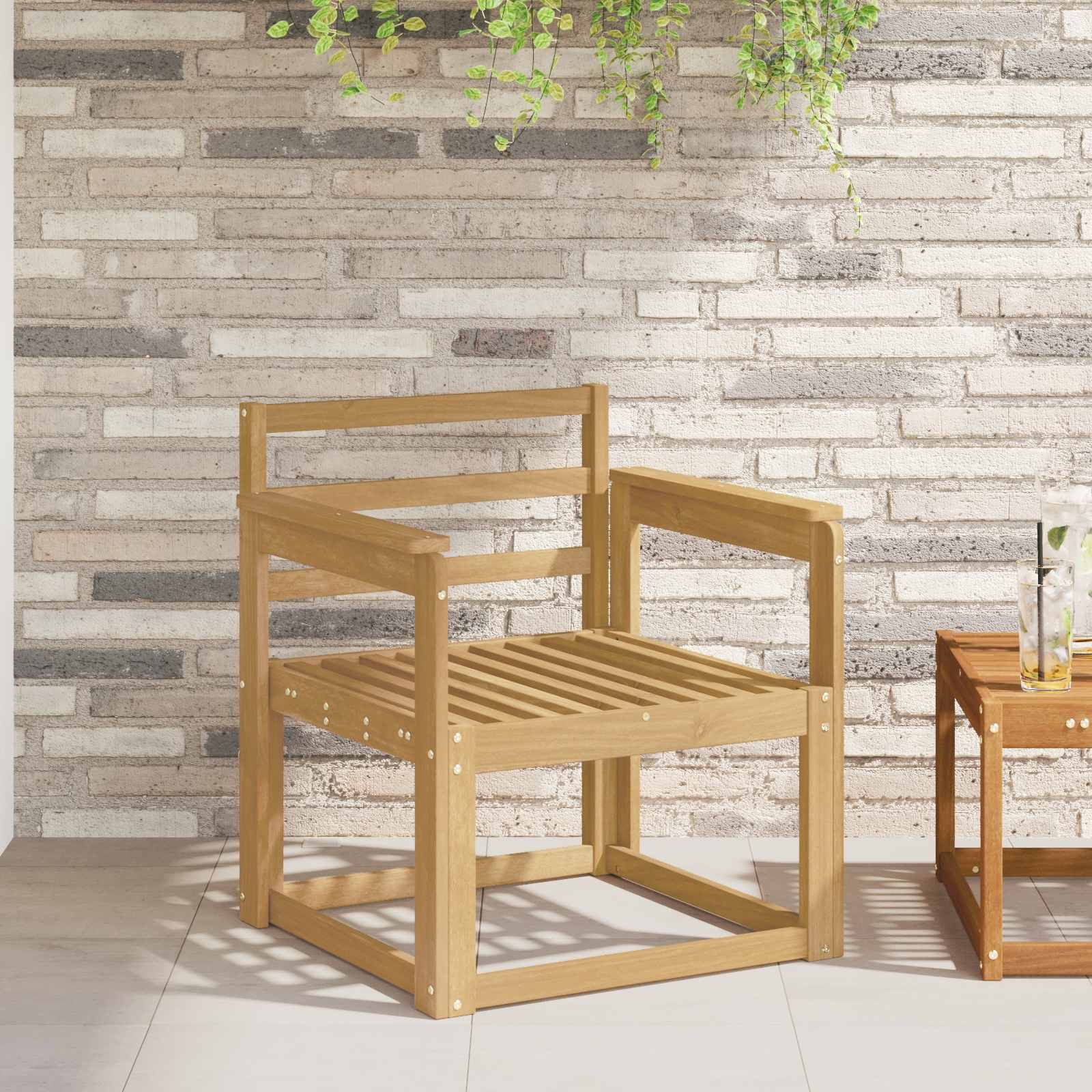 Armleuningen Module 2 pcs Wit 59 x 6 x 61 cm Massief Acaciahout image 1