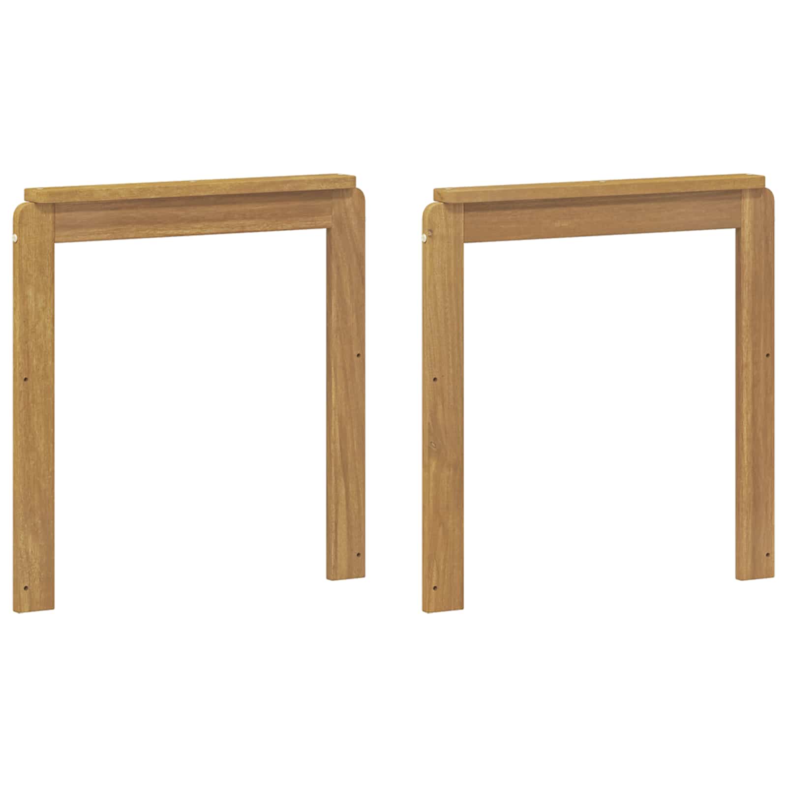 Armleuningen Module 2 pcs Wit 59 x 6 x 61 cm Massief Acaciahout image 2