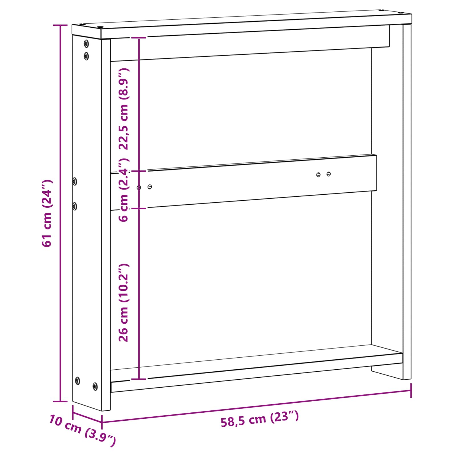Käsinojien moduuli 2 pcs valkoinen 58,5 x 10 x 61 cm - Image 9