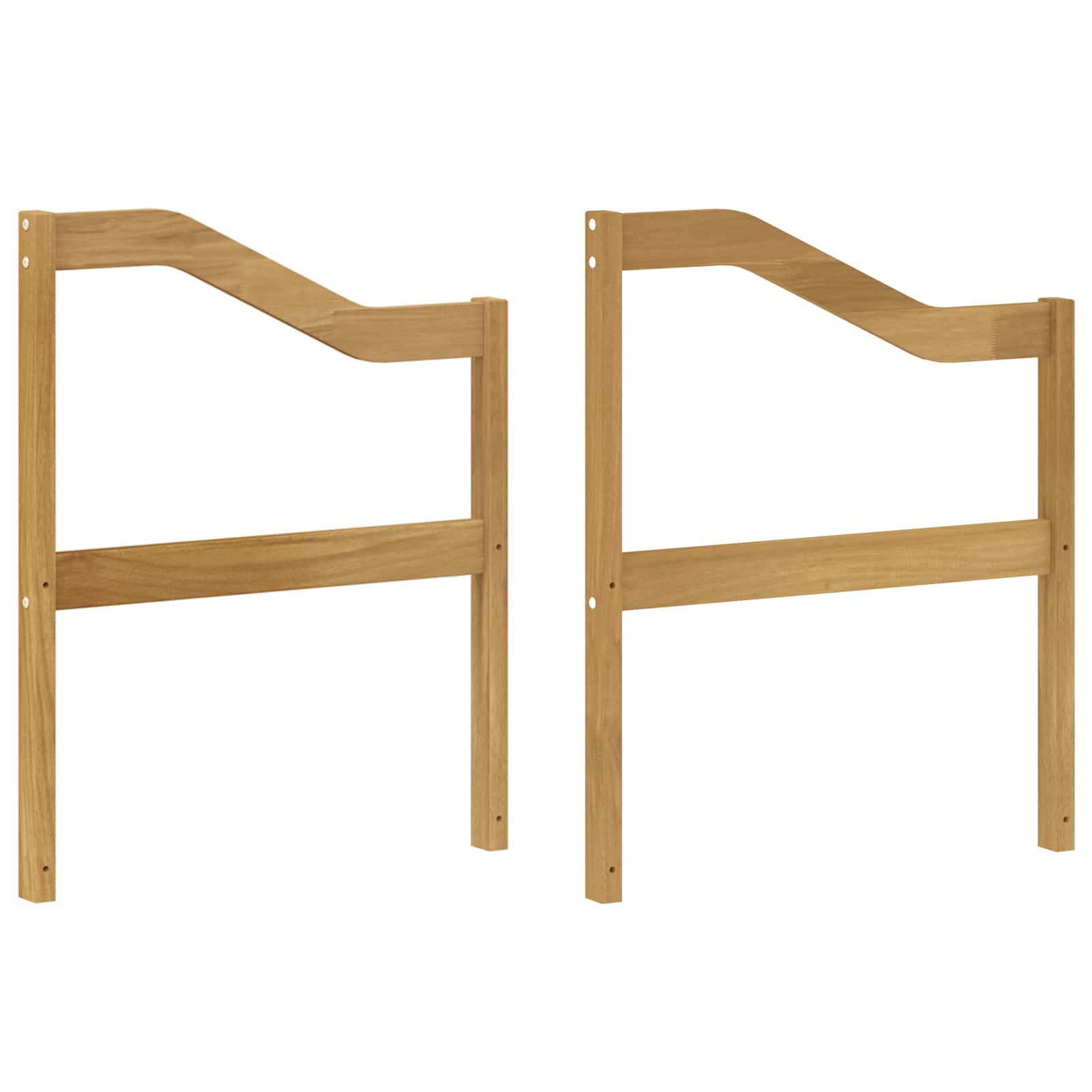 Armleuningmodule 2 pcs Wit 59 x 4 x 73 cm Massief Acaciahout image 2