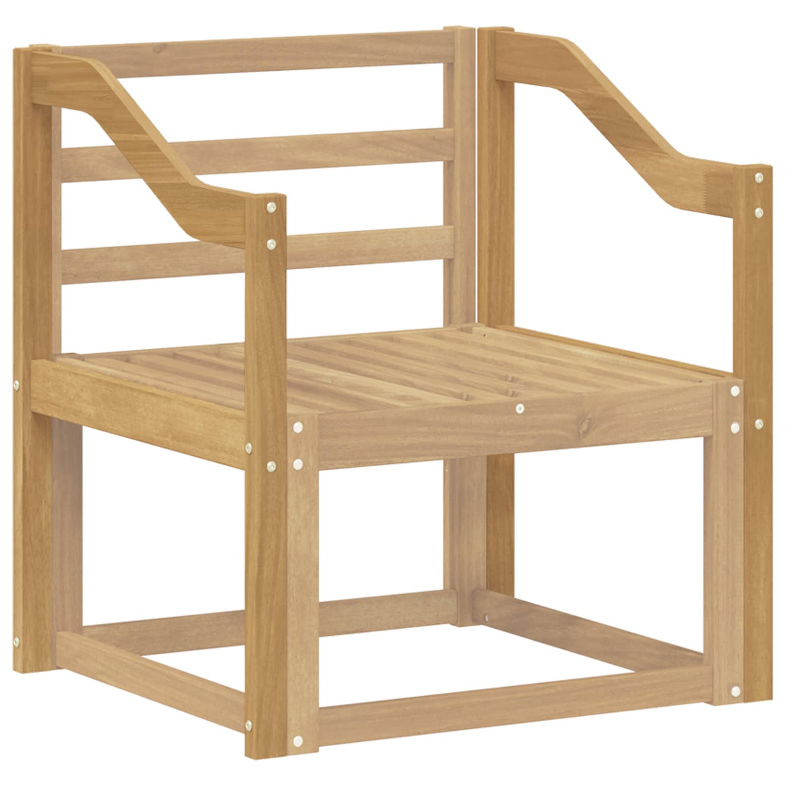 Armleuningmodule 2 pcs Wit 59 x 4 x 73 cm Massief Acaciahout image 3