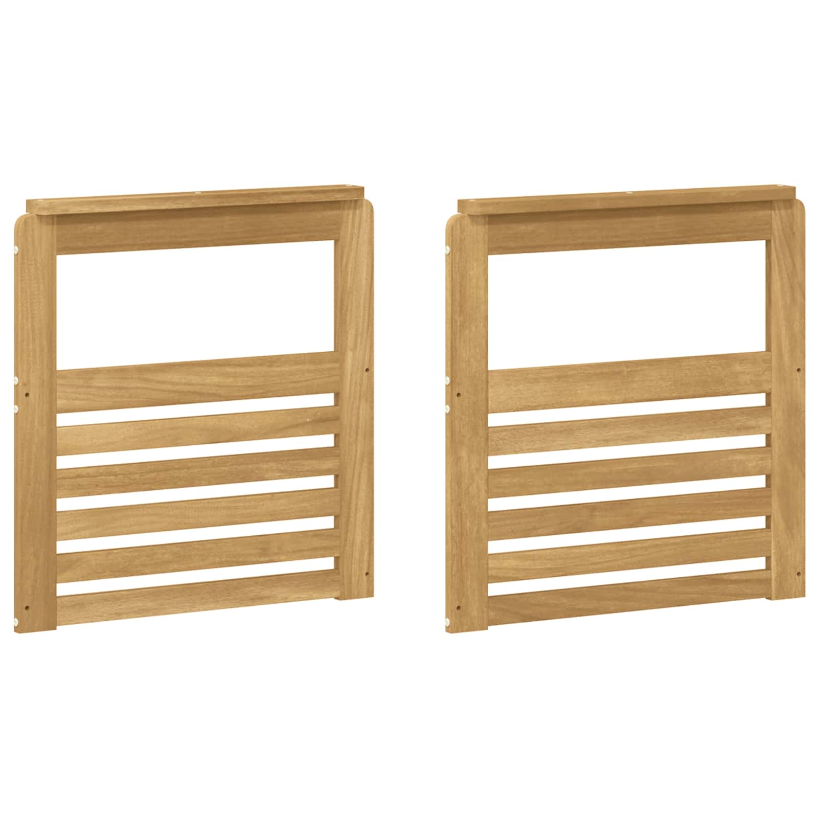 Armleuningen Module 2 pcs Wit 59 x 6 x 61 cm Massief Acaciahout image 2