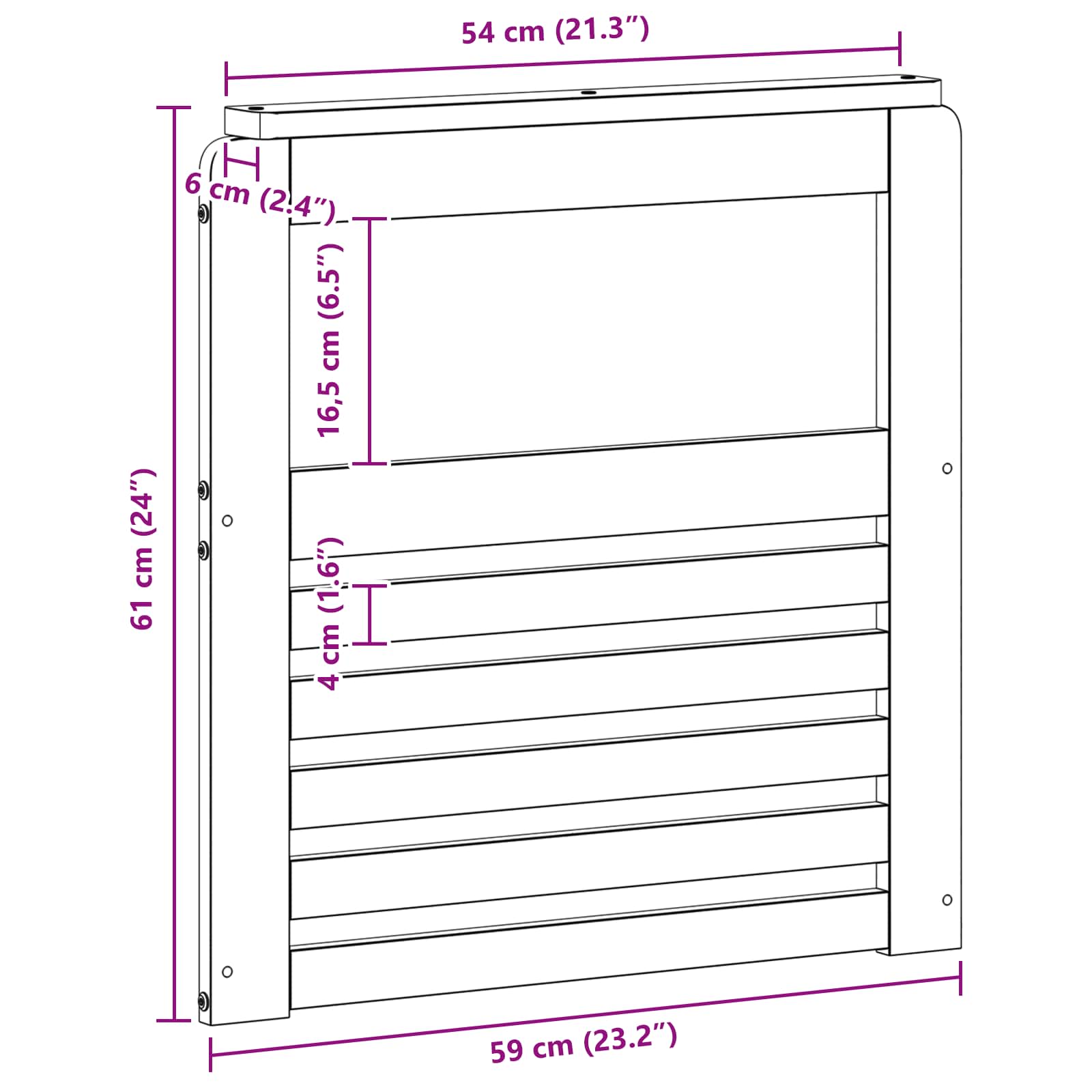 Armleuningen Module 2 pcs Wit 59 x 6 x 61 cm Massief Acaciahout image 9