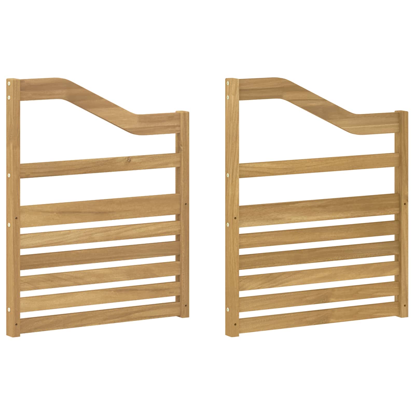 Armleuningen Module 2 pcs Wit 59 x 4 x 73 cm Massief Acaciahout image 2