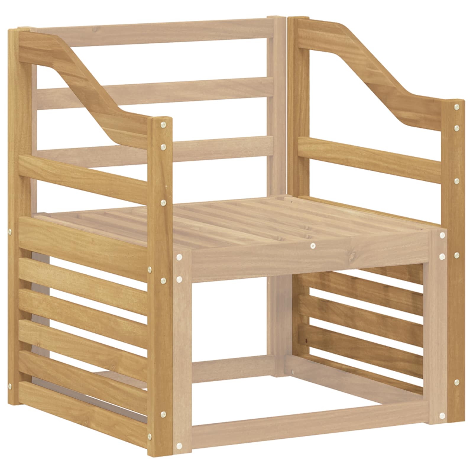Armleuningen Module 2 pcs Wit 59 x 4 x 73 cm Massief Acaciahout image 3