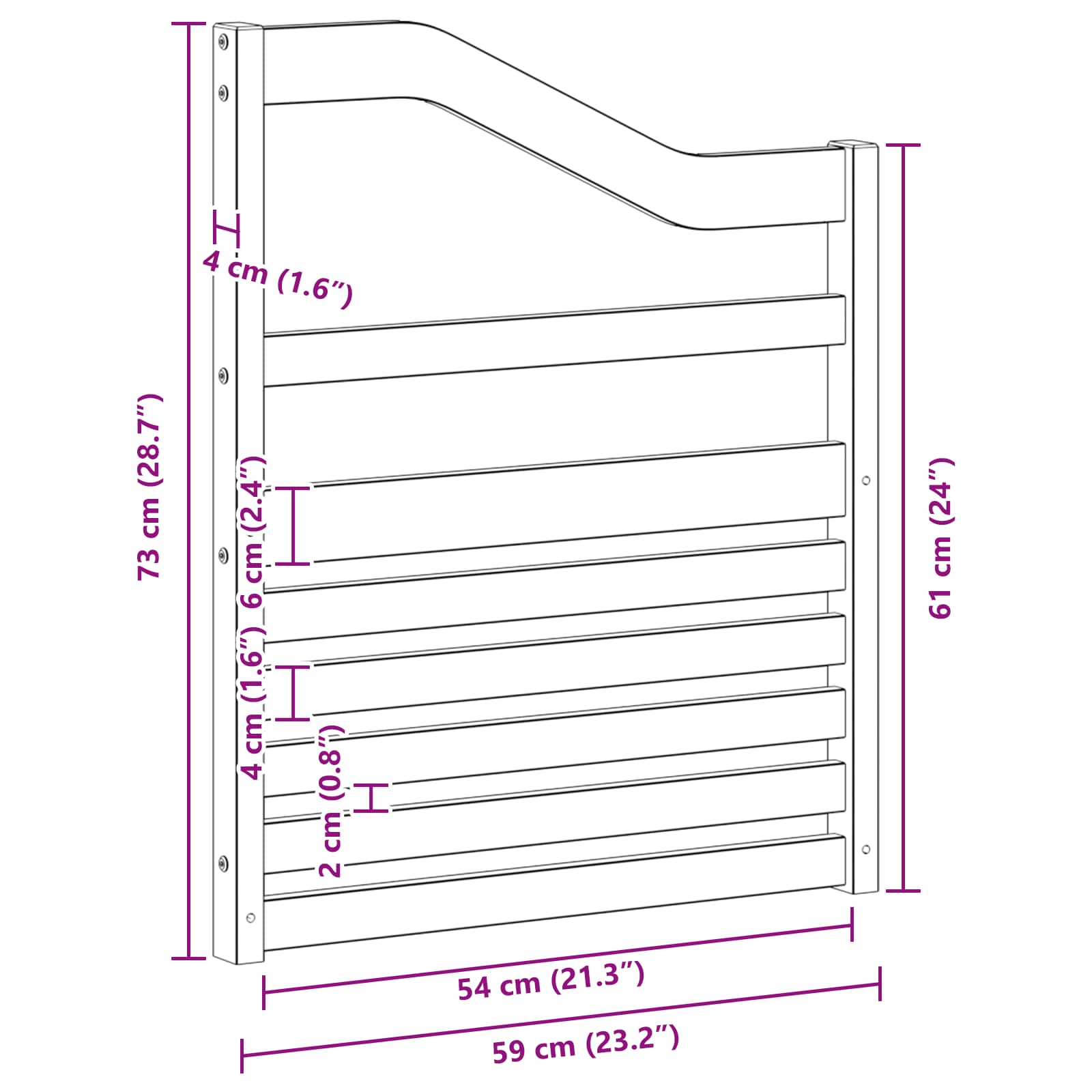 Armleuningen Module 2 pcs Wit 59 x 4 x 73 cm Massief Acaciahout image 9