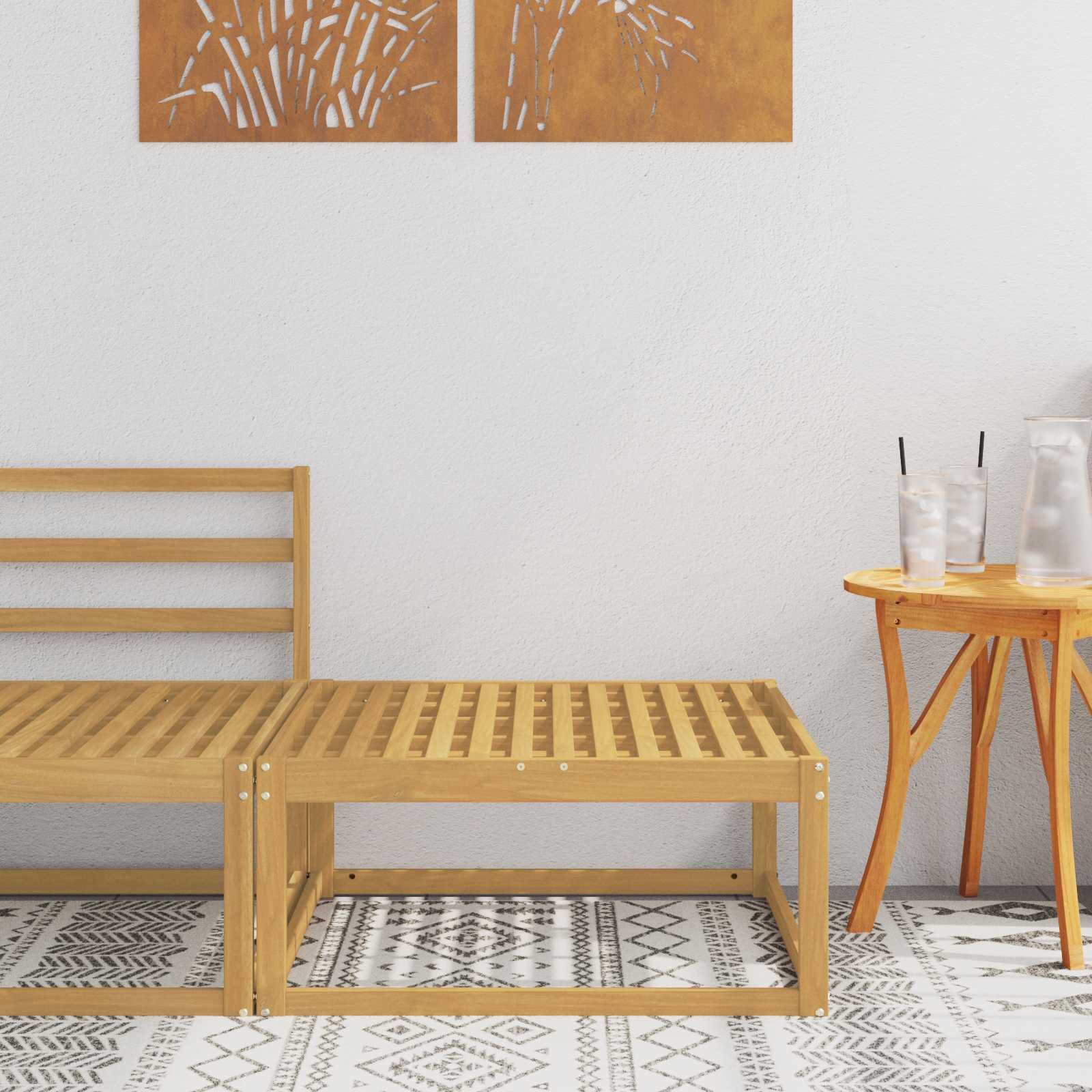 vidaXL Taburet pentru exterior Lemn Solid de Acacia Alb