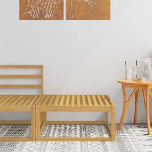 Zunanji puf Masiven les akacije Bela 79 x 79 x 37 cm