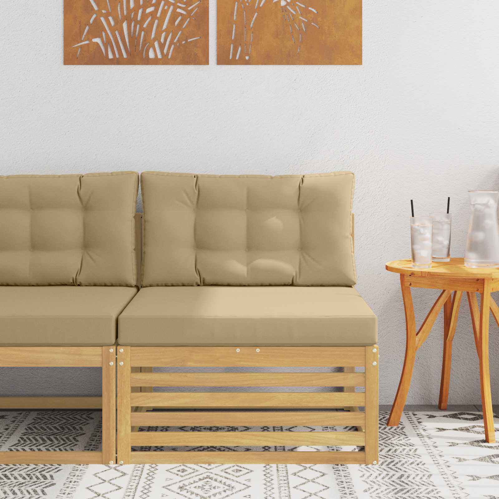 Buiten Midden Sofa Massief Acaciahout Wit image 1