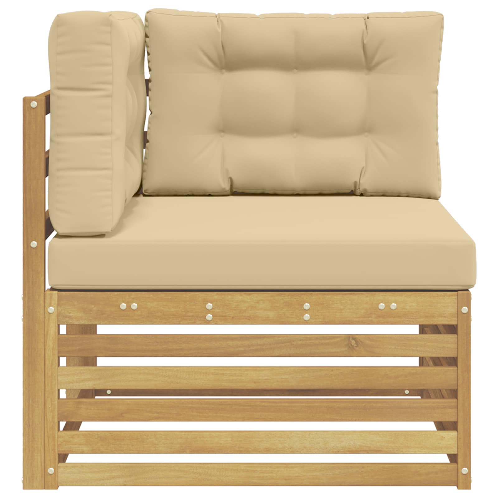 Buiten Hoek Sofa Massief Acaciahout Wit image 4