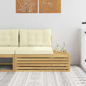 Zunanji konec kavča Bela 115 x 83 x 73 cm Masiven les akacije