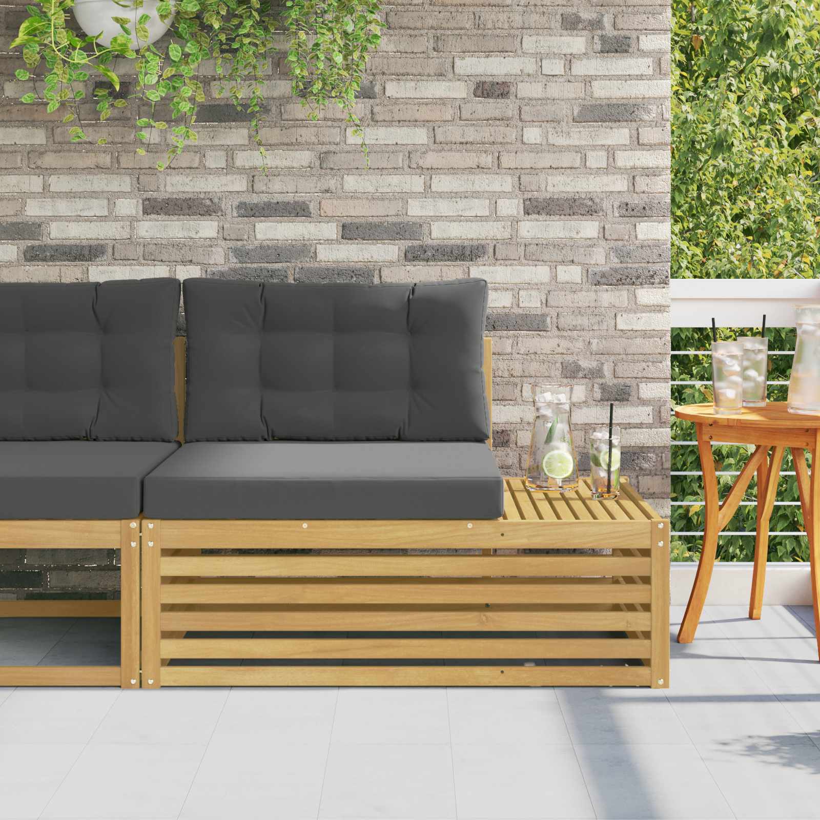 Buiten Eind Sofa Wit 115 x 83 x 73 cm Massief Acaciahout image 1