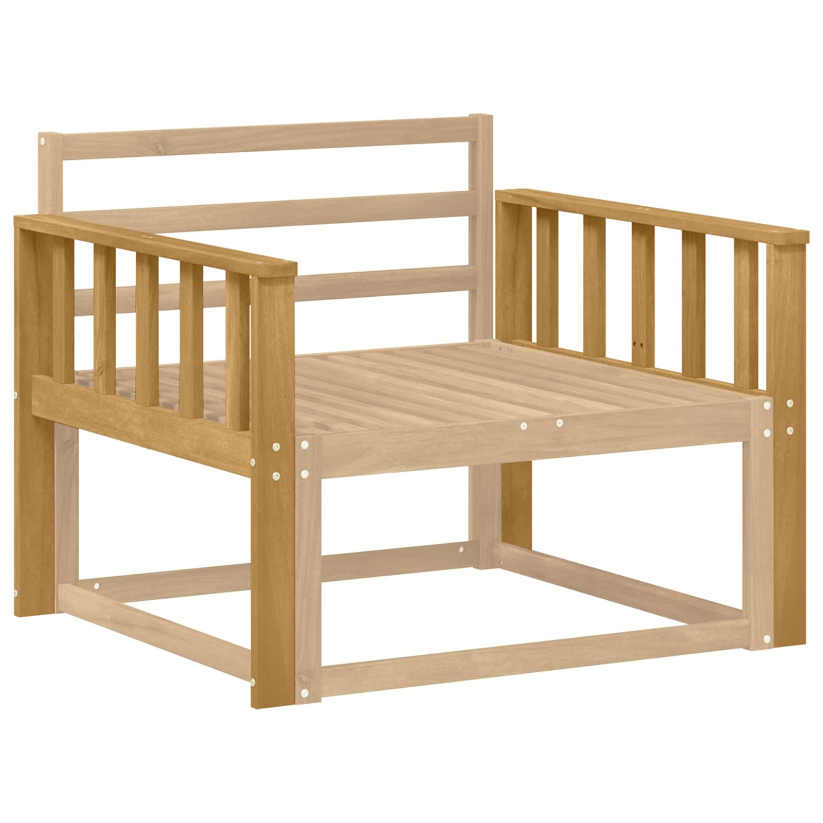 Armleuningsmodule 2 pcs Wit 80 x 6 x 61 cm Massief Acaciahout image 3