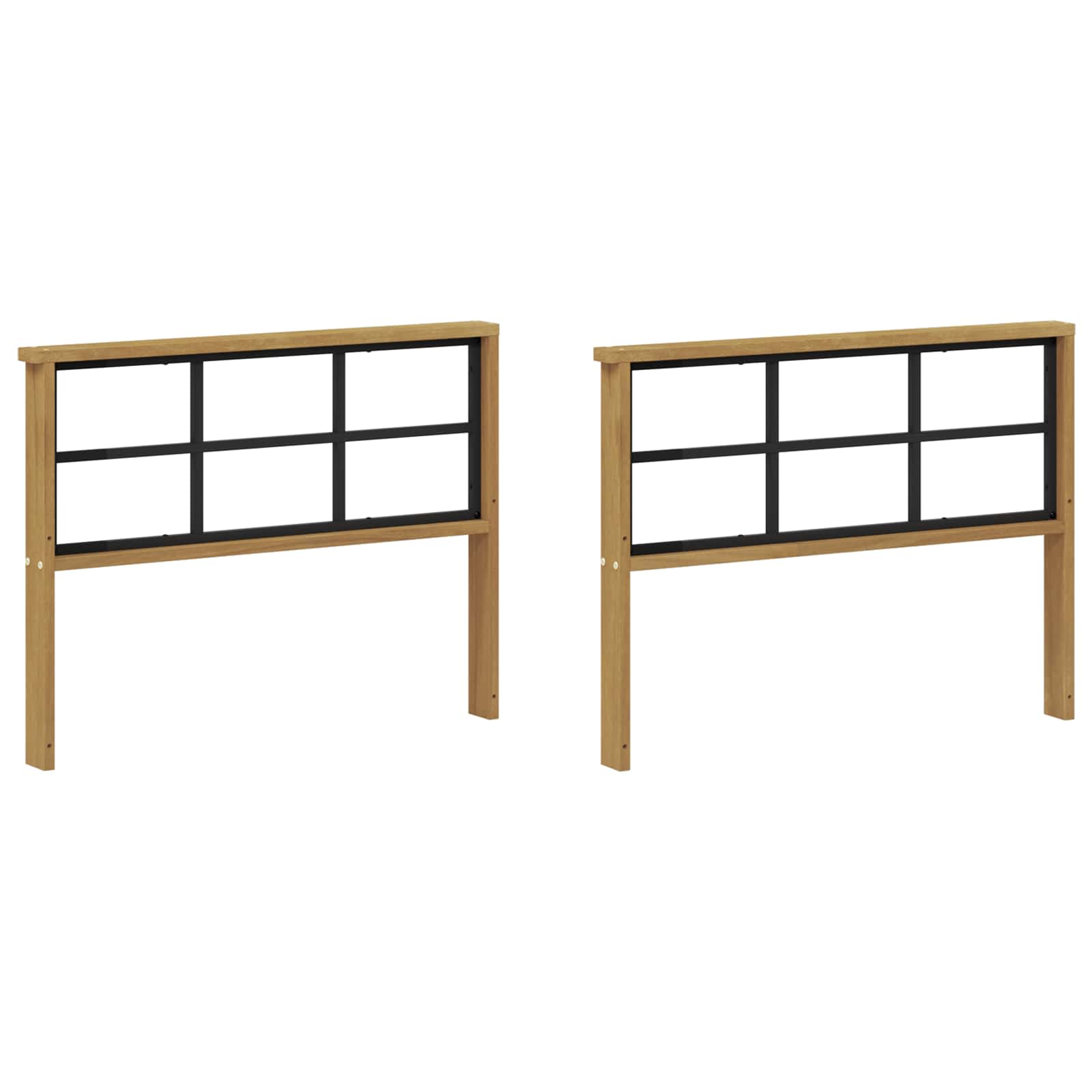 Armleuningen Module 2 pcs Wit 80 x 6 x 61 cm Massief Acaciahout image 2