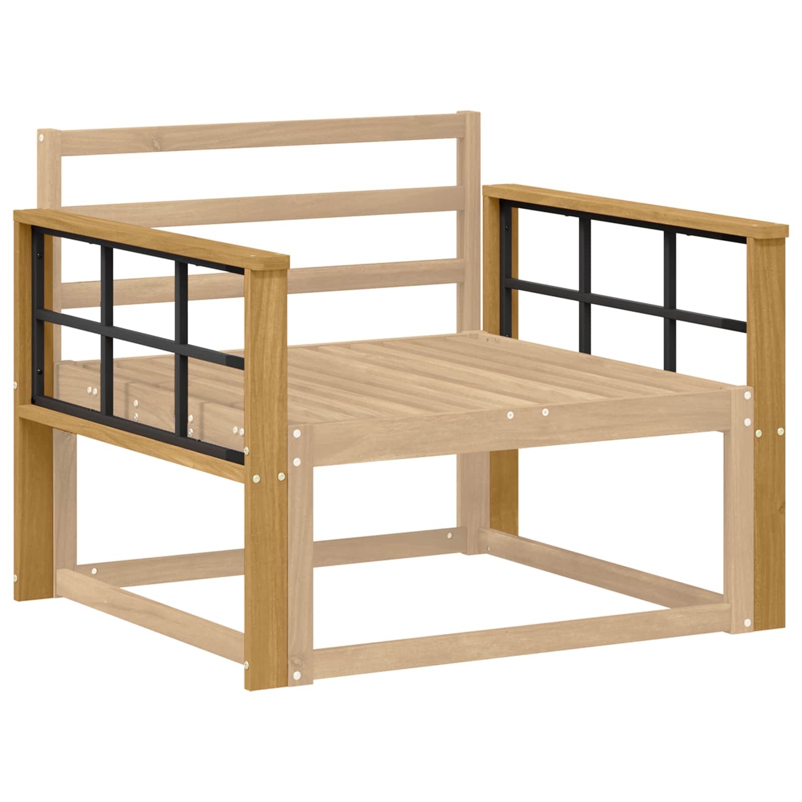 Armleuningen Module 2 pcs Wit 80 x 6 x 61 cm Massief Acaciahout image 3