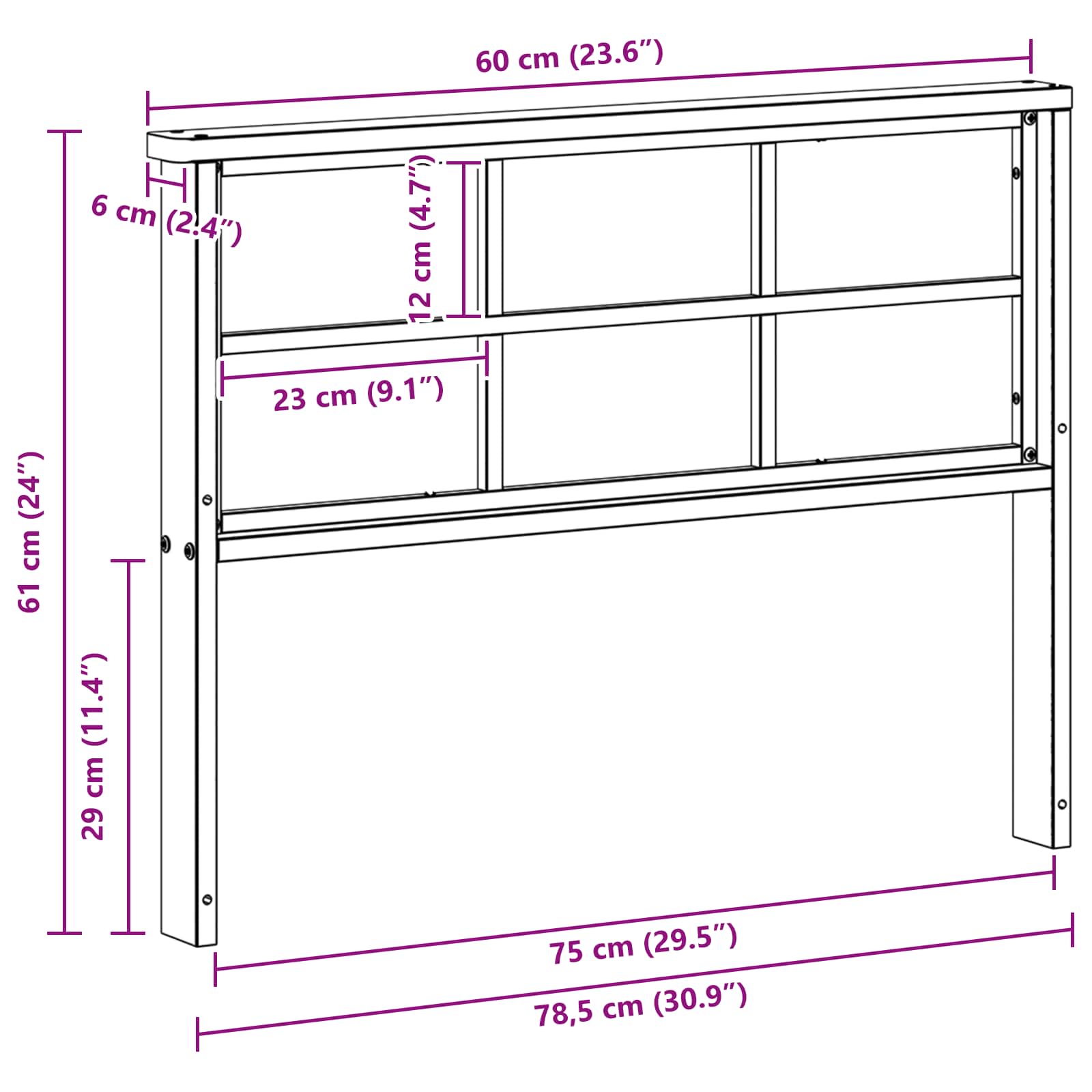 Armleuningen Module 2 pcs Wit 80 x 6 x 61 cm Massief Acaciahout image 9