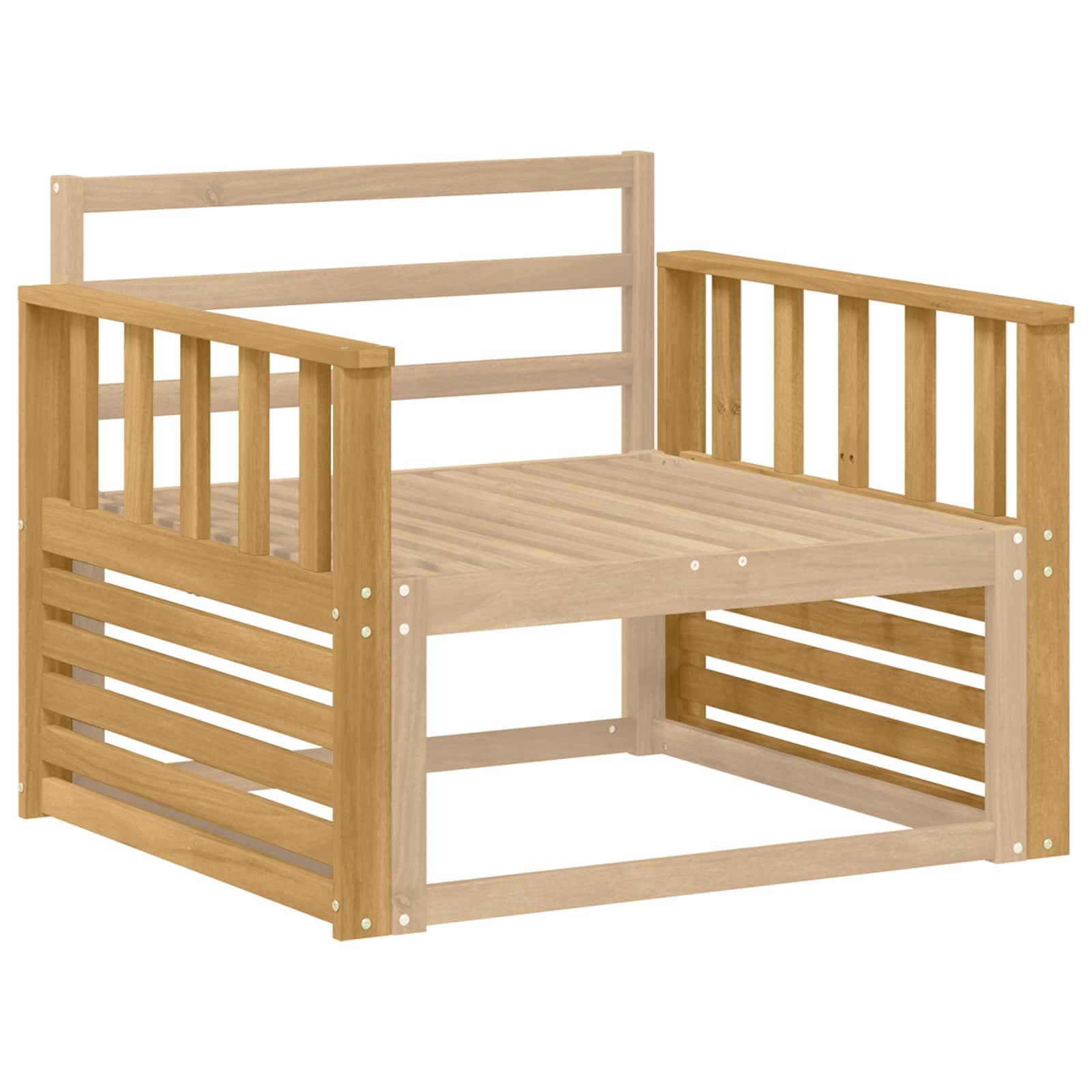 Armleuningen Module 2 pcs Wit 80 x 6 x 61 cm Massief Acaciahout image 3