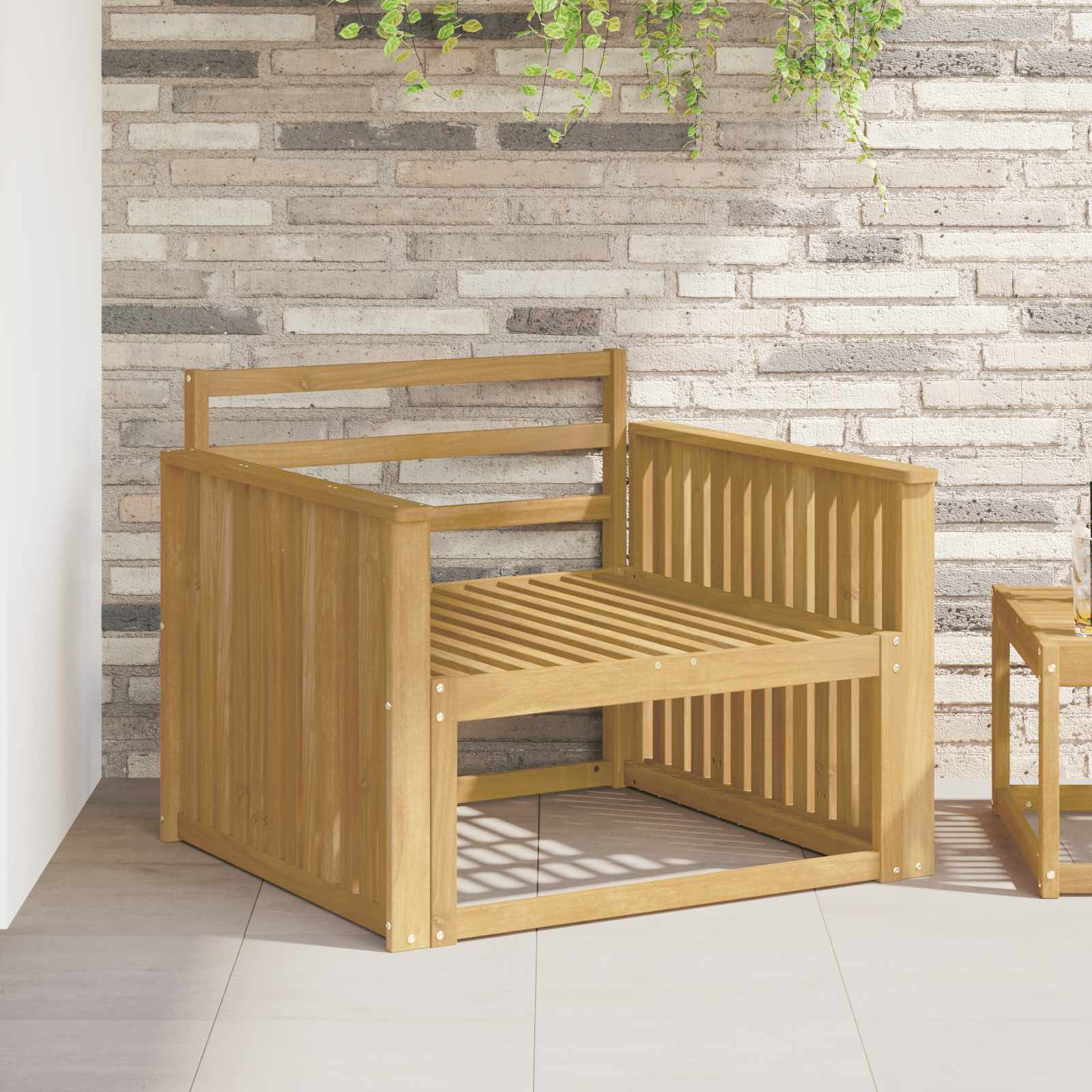 Armleuningen Module 2 pcs Wit 80 x 6 x 61 cm Massief Acaciahout image 1