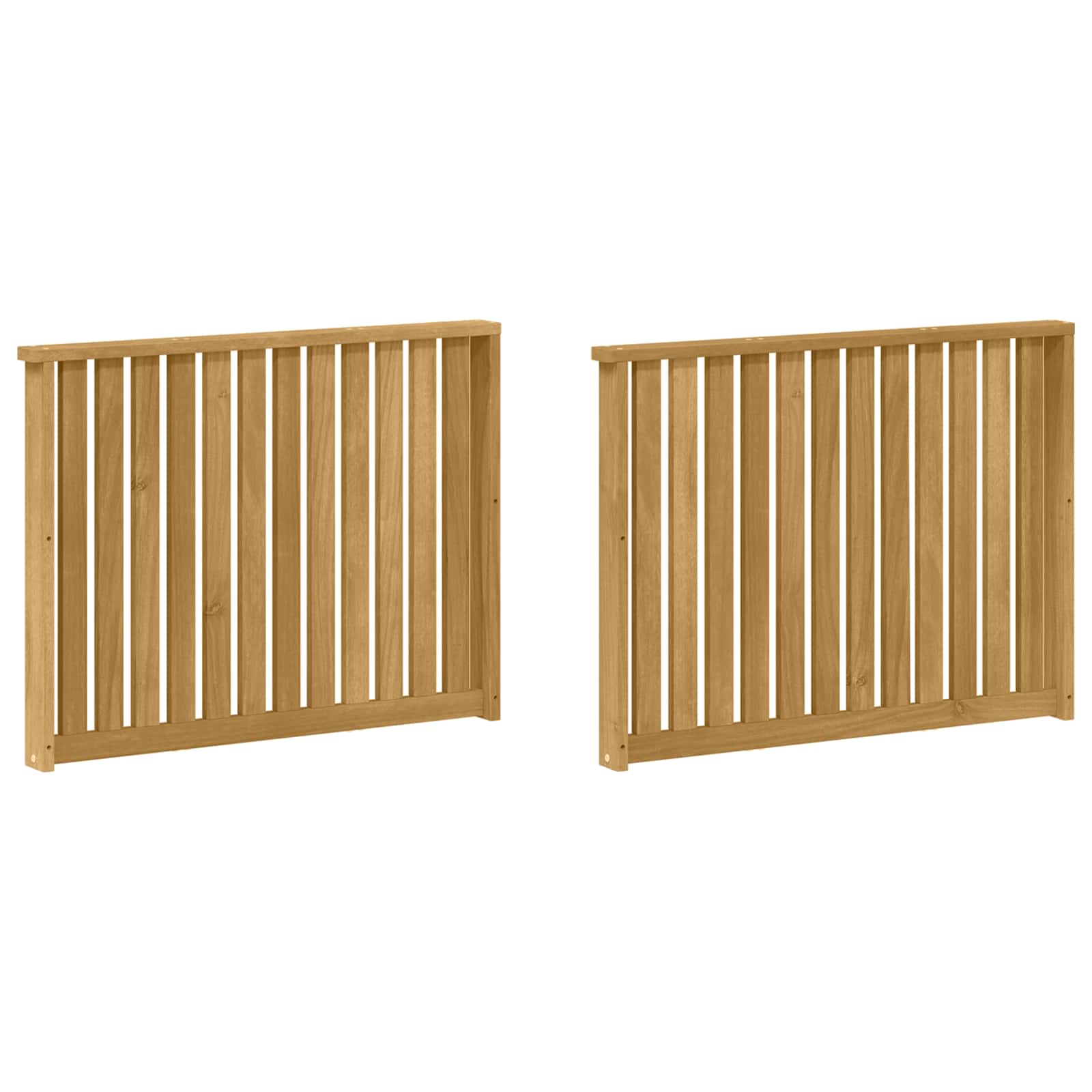 Armleuningen Module 2 pcs Wit 80 x 6 x 61 cm Massief Acaciahout image 2