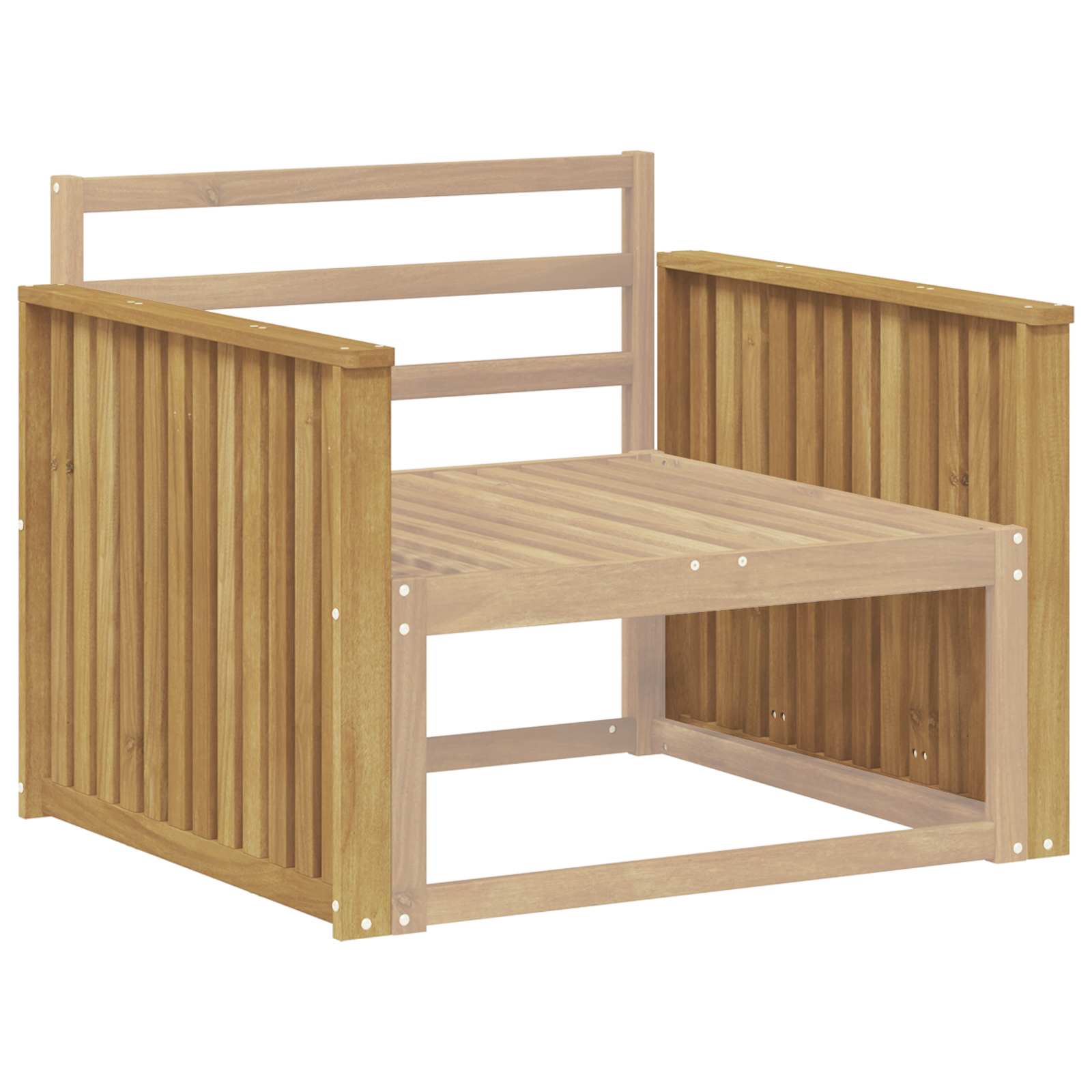 Armleuningen Module 2 pcs Wit 80 x 6 x 61 cm Massief Acaciahout image 3