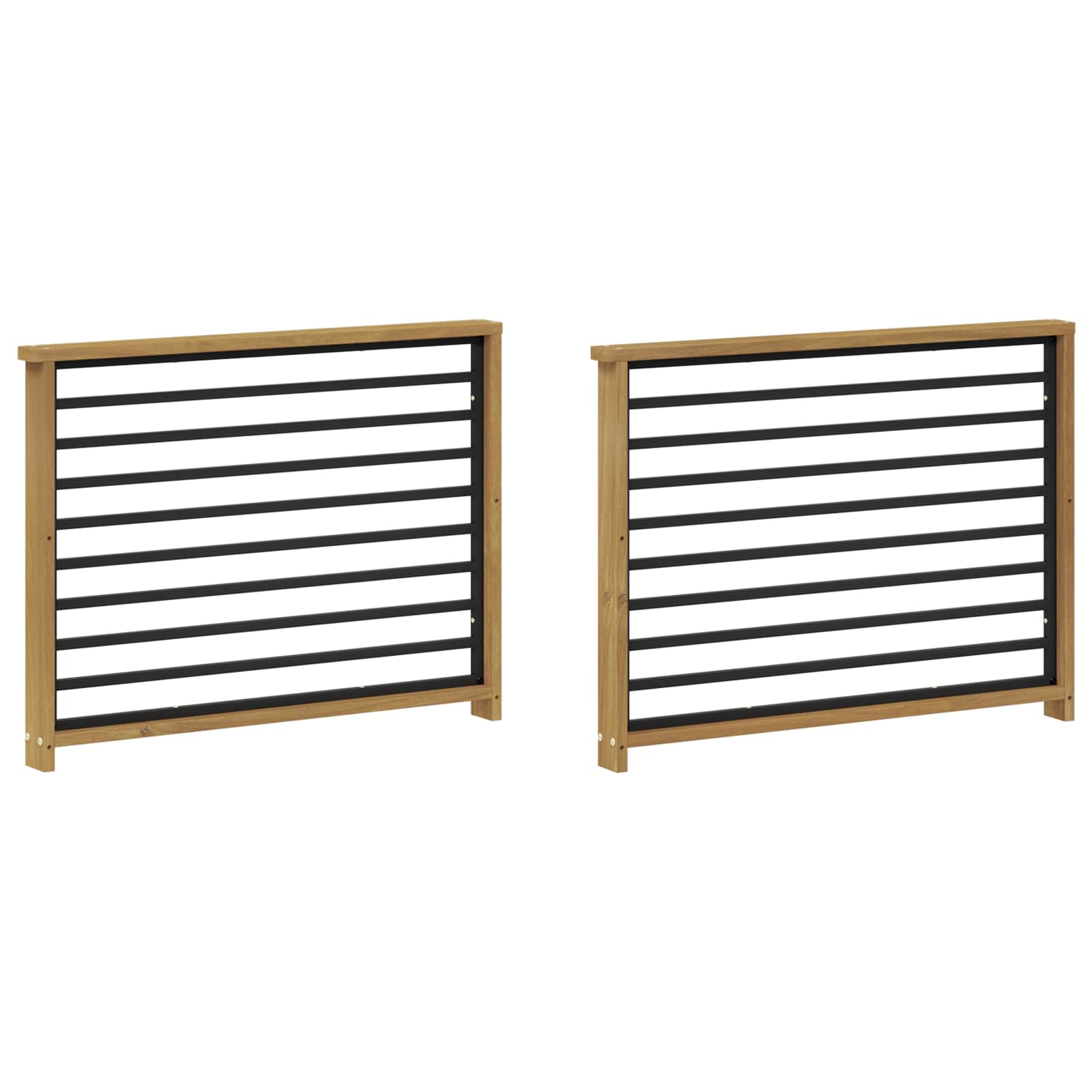 Armleuningen Module 2 pcs Wit 80 x 6 x 61 cm Massief Acaciahout image 2