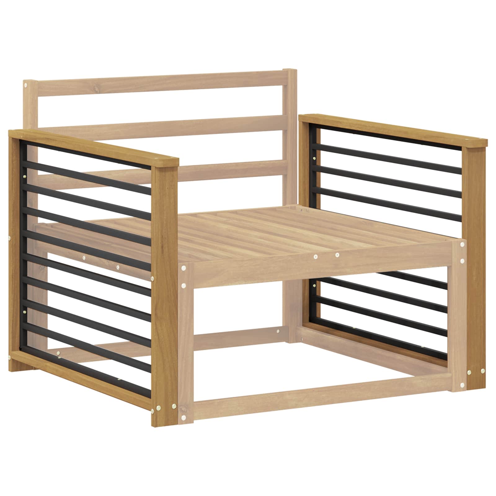 Armleuningen Module 2 pcs Wit 80 x 6 x 61 cm Massief Acaciahout image 3