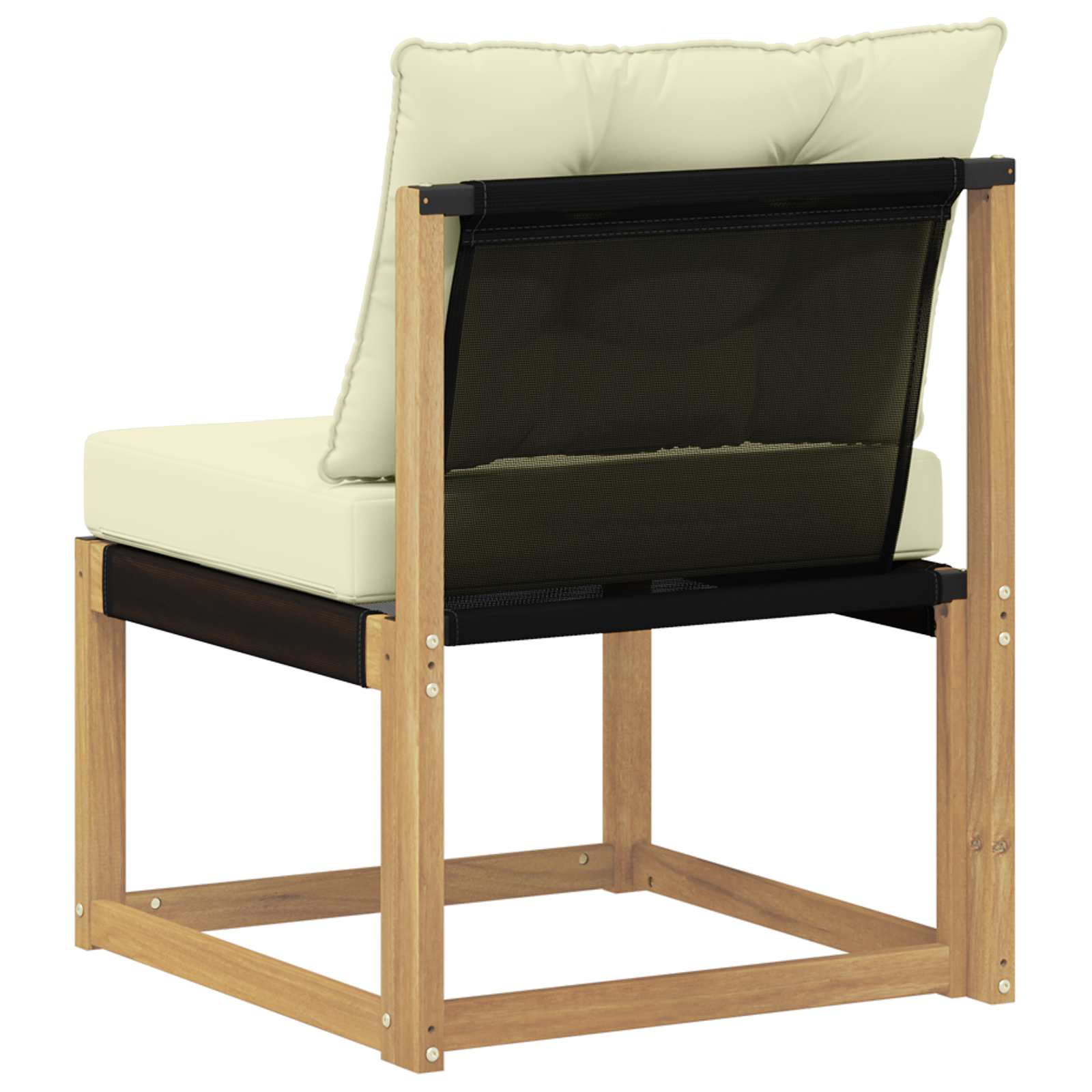 Buiten Midden Sofa Massief acaciahout en Textilene Stof Wit image 6