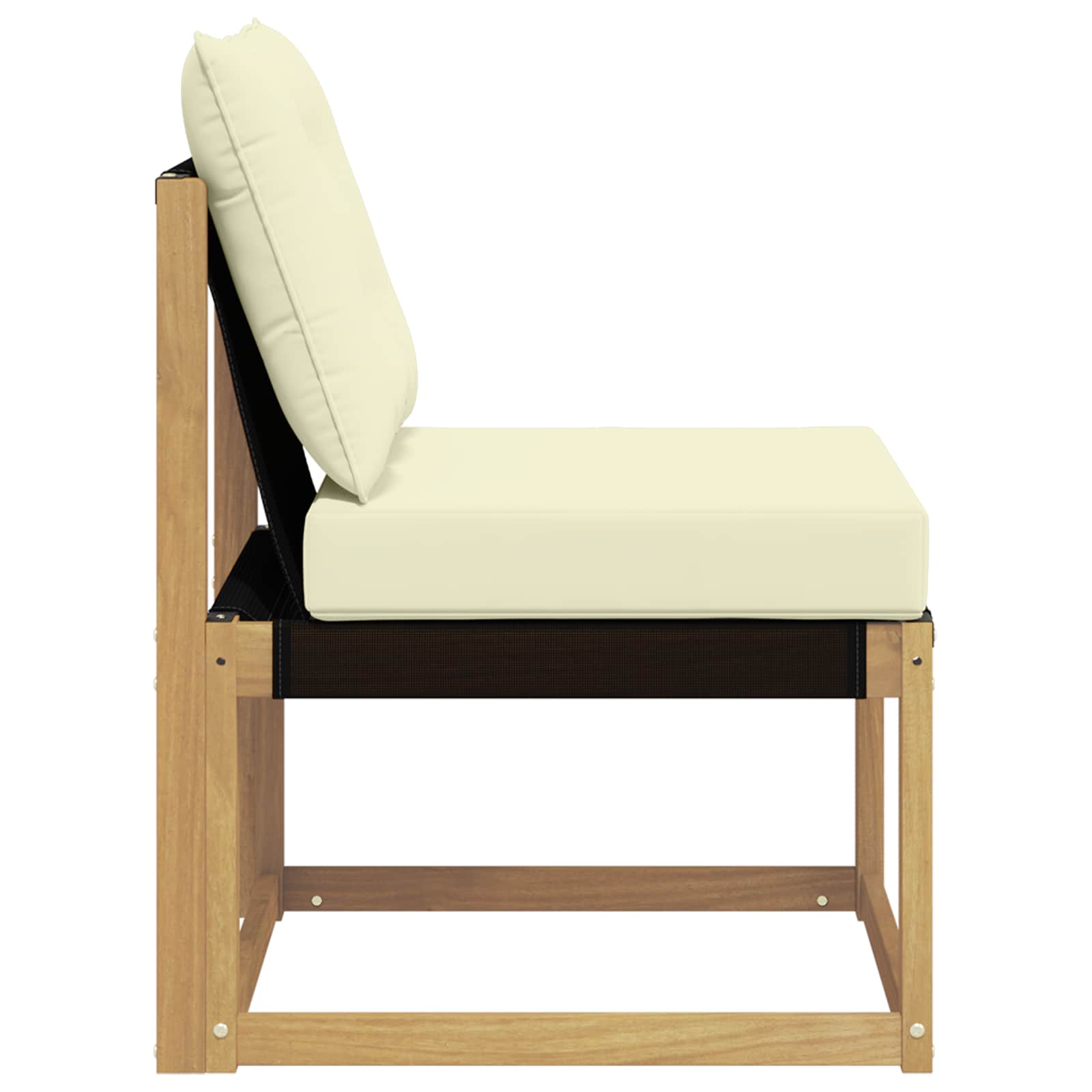 Buiten Midden Sofa Massief acaciahout en Textilene Stof Wit image 5