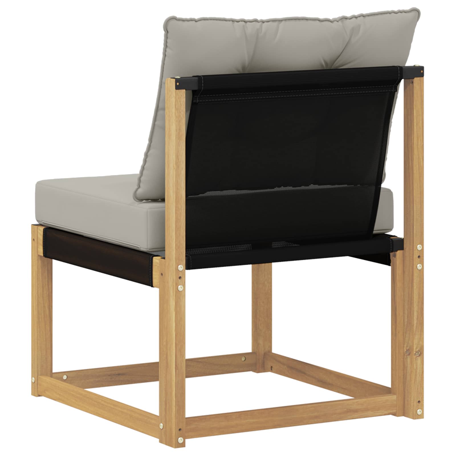 Buiten Midden Sofa Massief acaciahout en Textilene Stof Wit image 6
