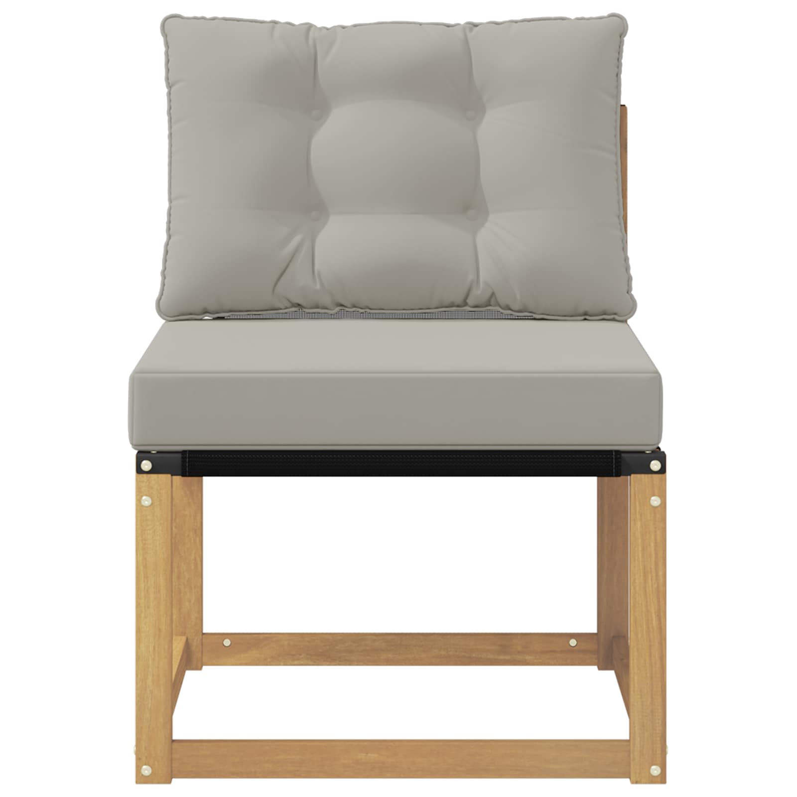 Buiten Midden Sofa Massief acaciahout en Textilene Stof Wit image 4