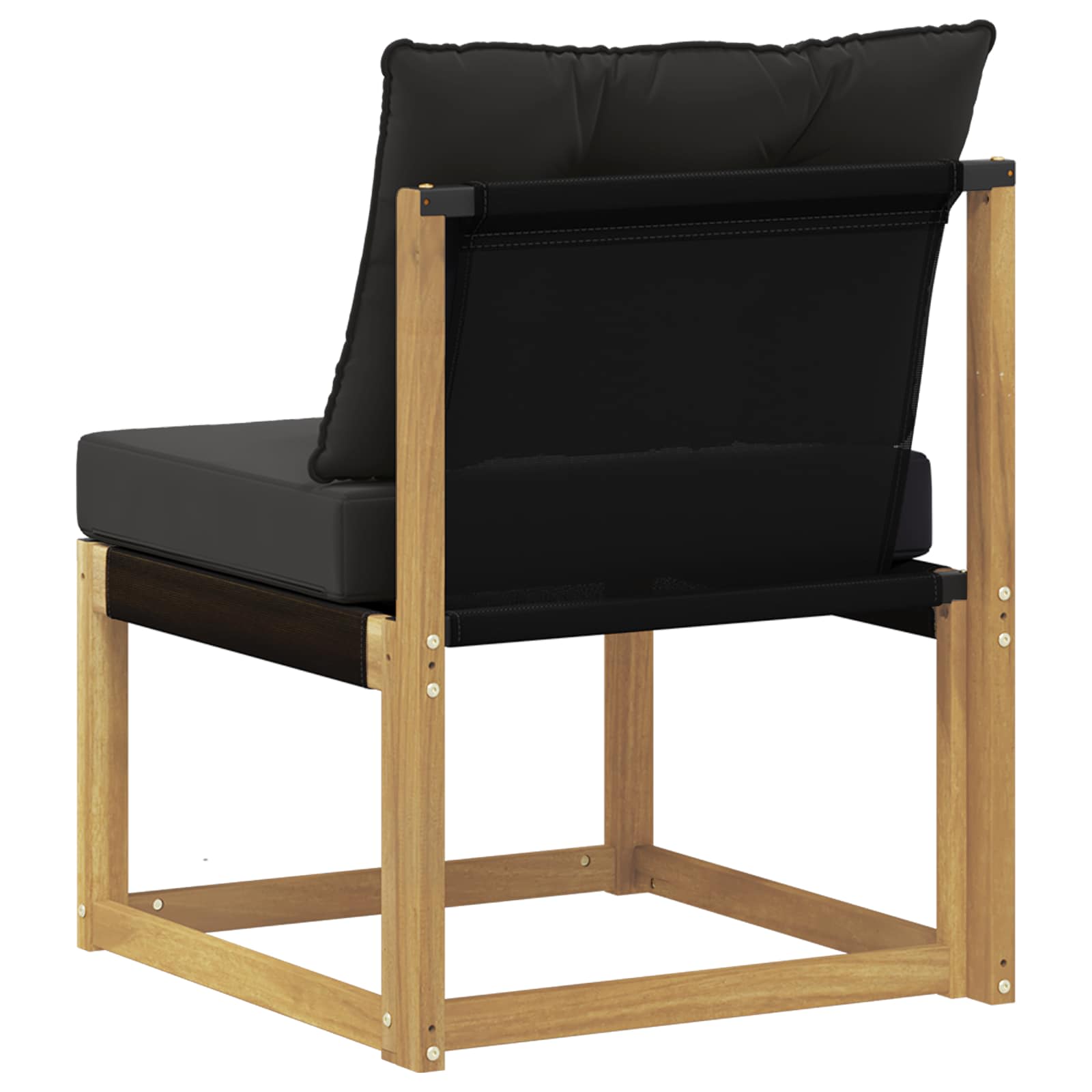Buiten Midden Sofa Massief acaciahout en Textilene Stof Wit image 6