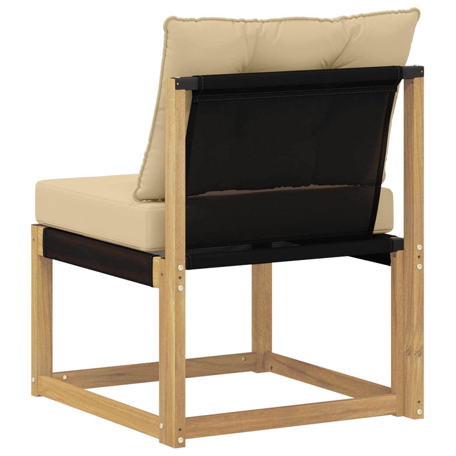 Buiten Midden Sofa Massief acaciahout en Textilene Stof Wit image 6