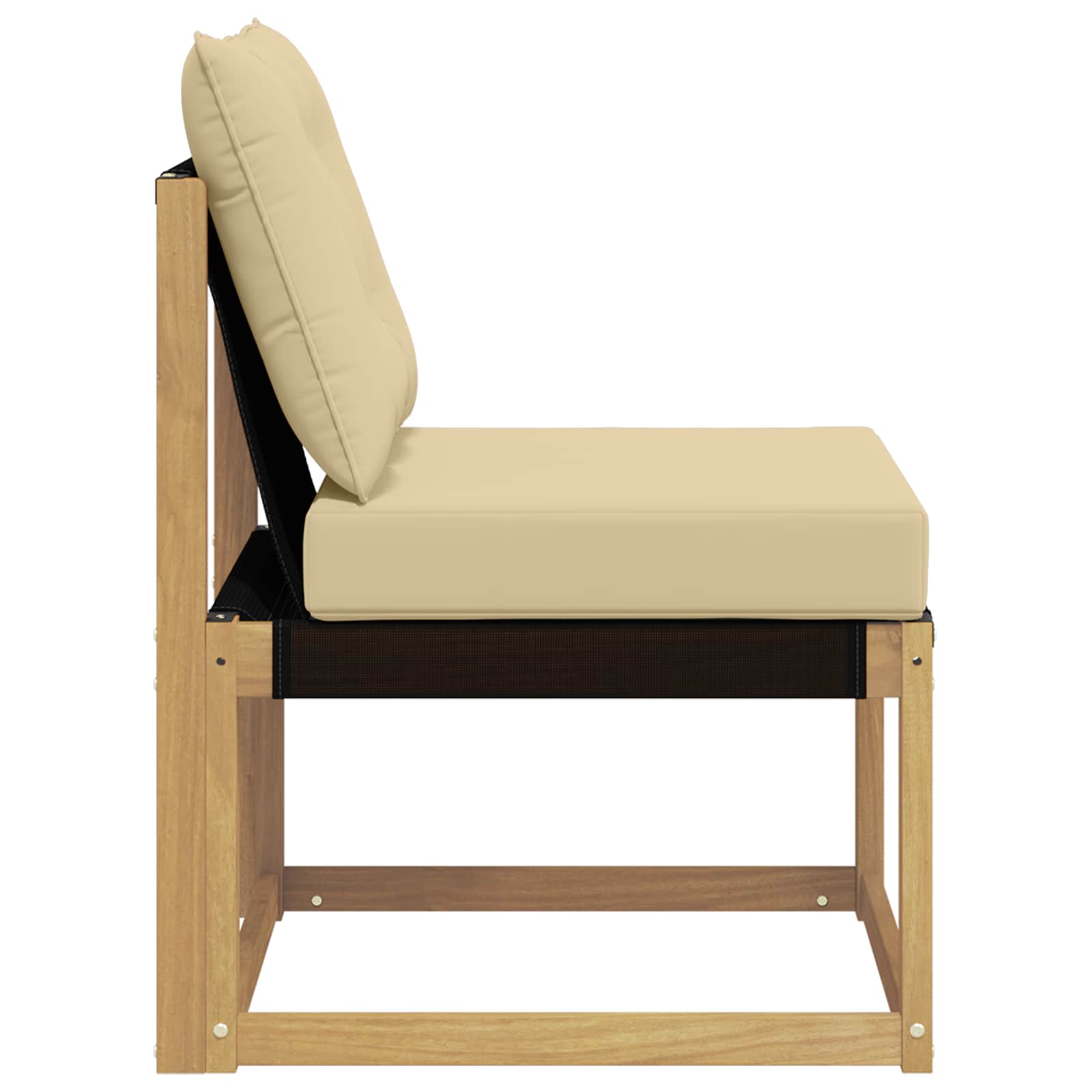 Buiten Midden Sofa Massief acaciahout en Textilene Stof Wit image 5