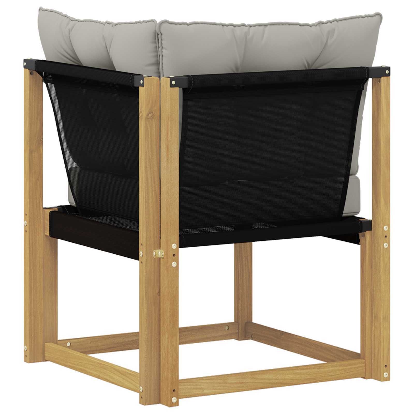 Buiten Hoek Sofa Massief acaciahout en Textilene Stof Wit image 6