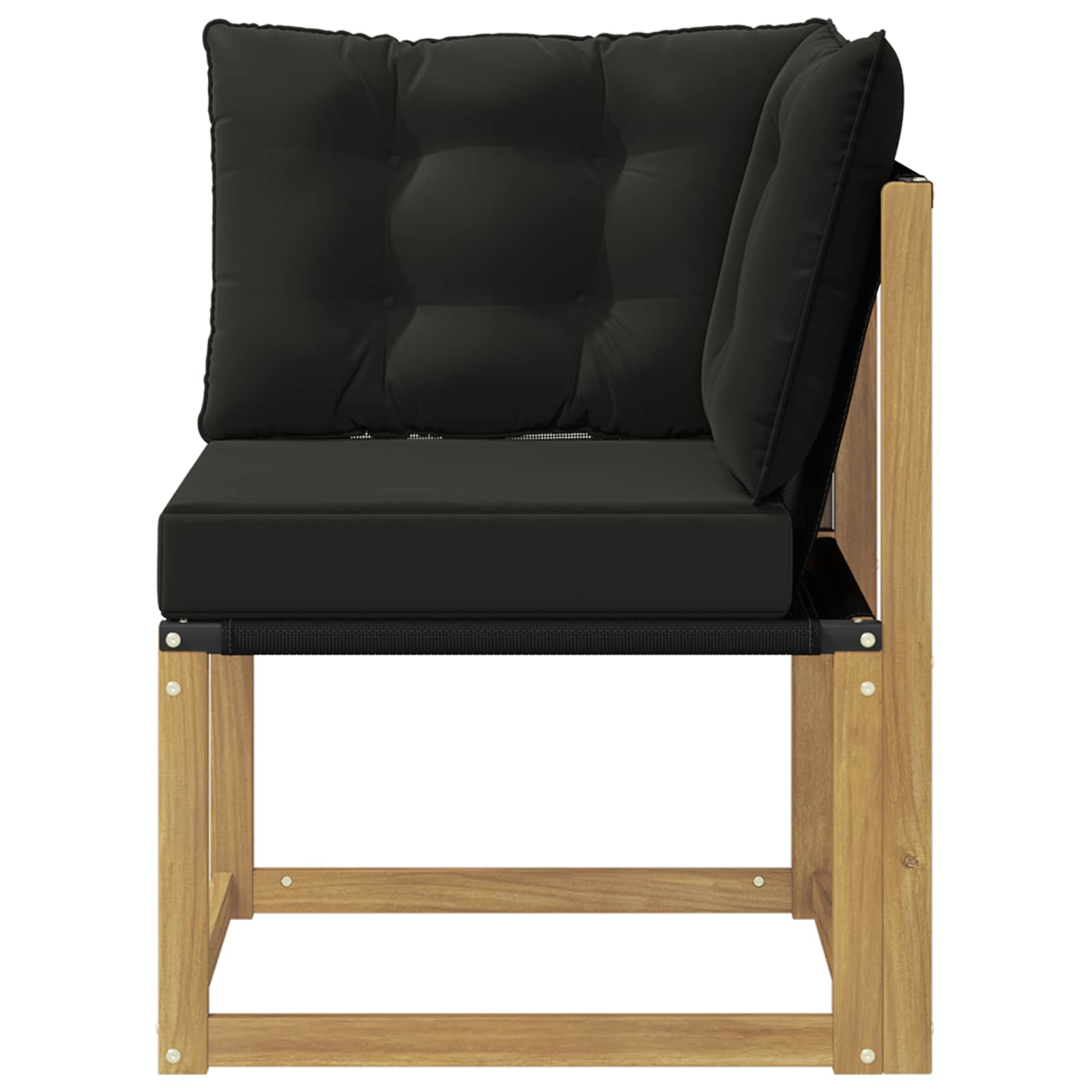 Buiten Hoek Sofa Massief acaciahout en Textilene Stof Wit image 4