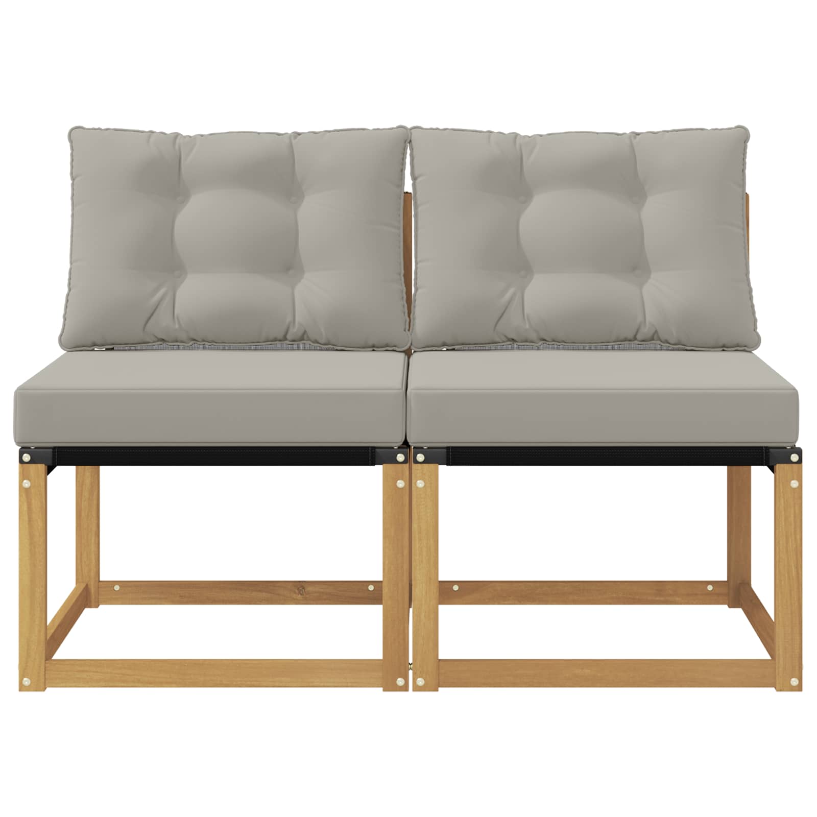 2 Stuk Buiten Midden Sofa Massief acaciahout en Textilene Stof image 4