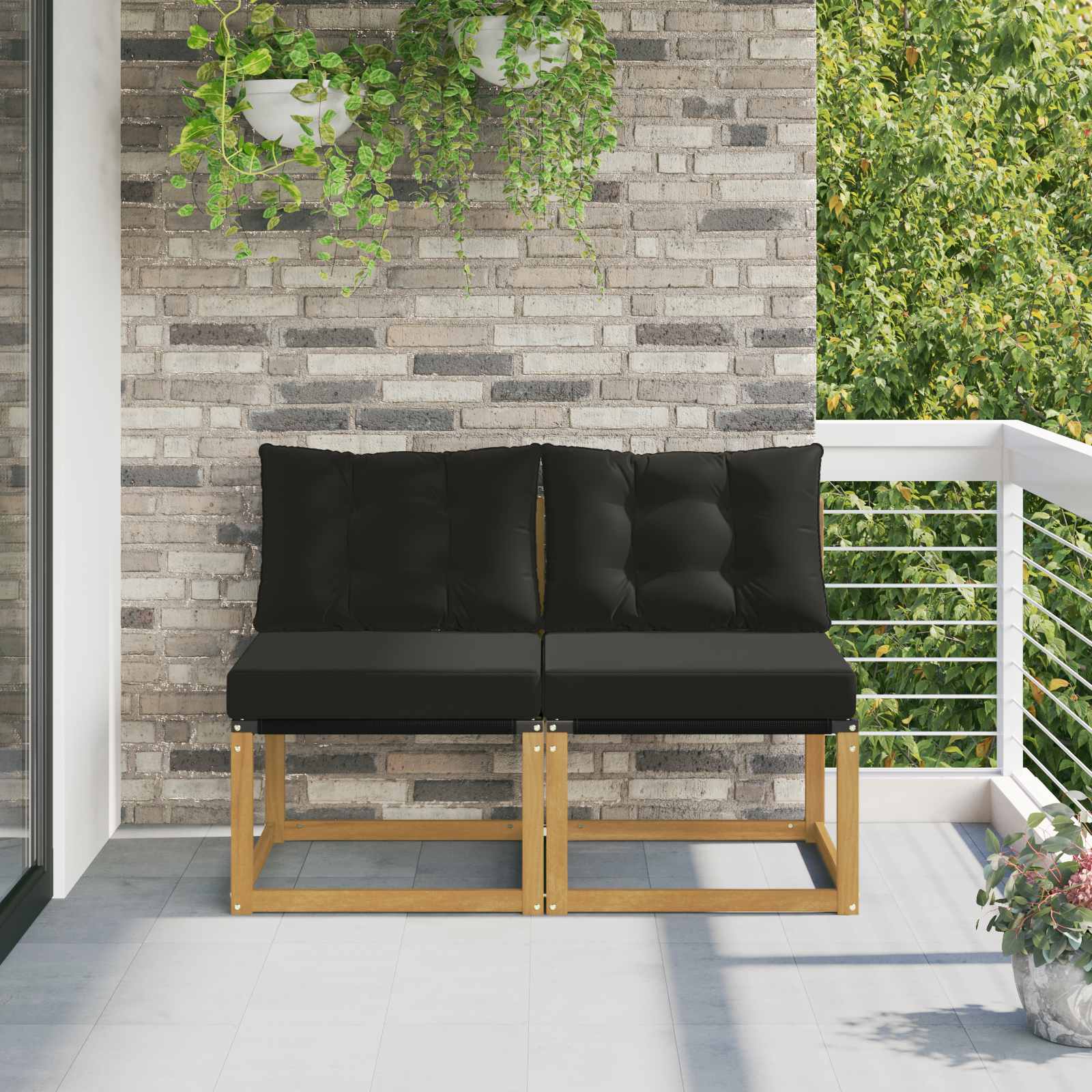 vidaXL 2 Bucată Canapea Medie pentru Exterior