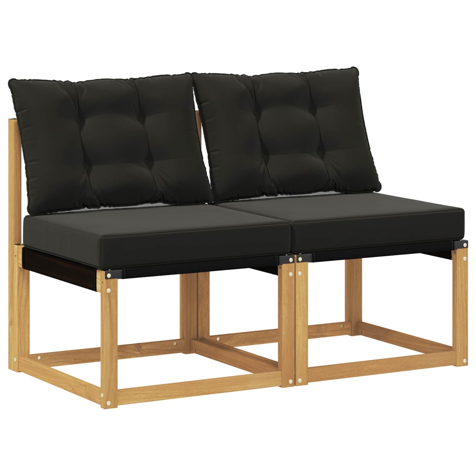 2 Stuk Buiten Midden Sofa Massief acaciahout en Textilene Stof image 2
