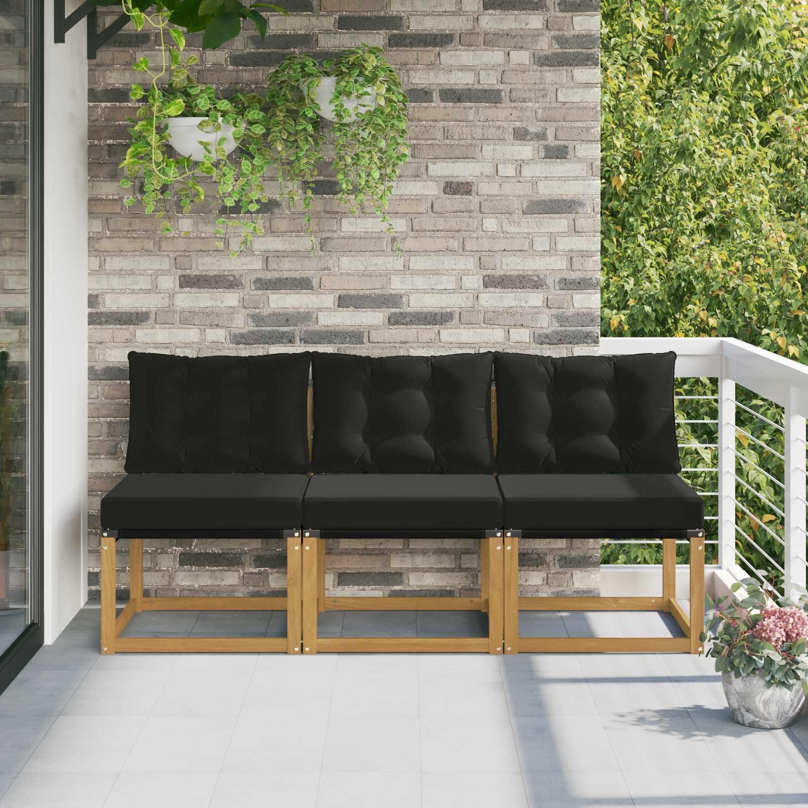 vidaXL 3 Bucată Canapea Medie pentru Exterior