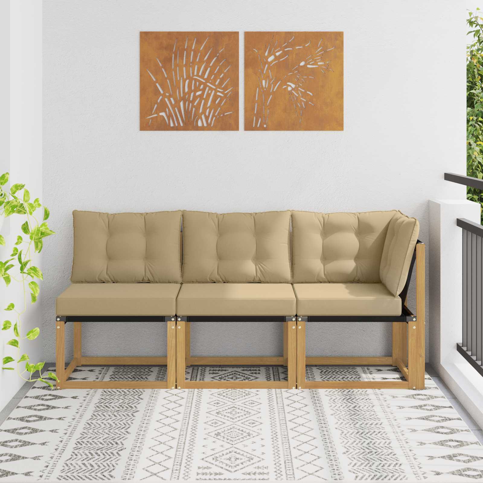 vidaXL Unități de canapea sectională oțel