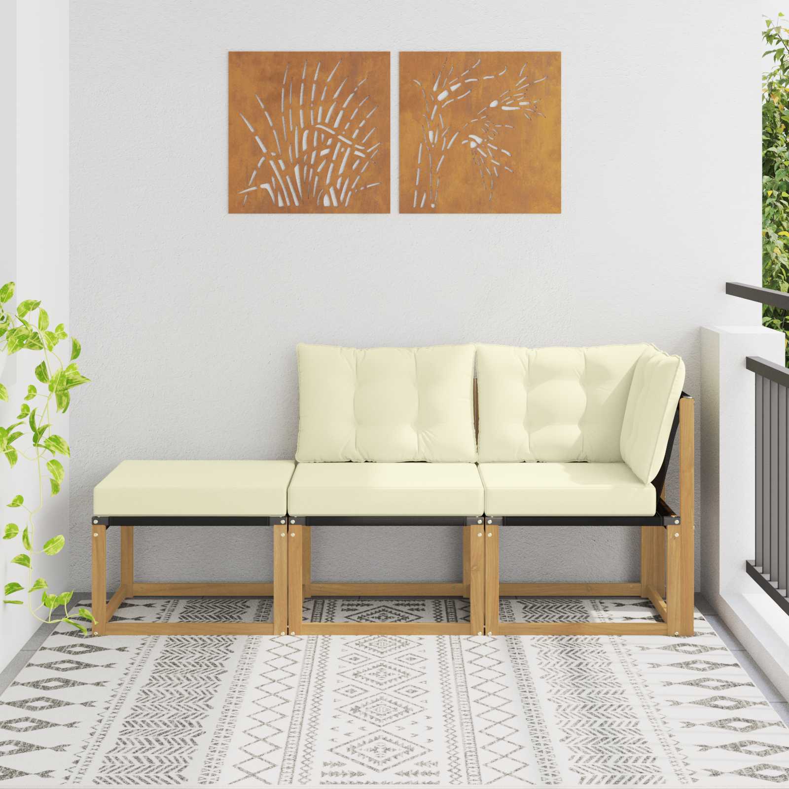 vidaXL Unități de canapea sectională cu pernă 3 Bucată Alb