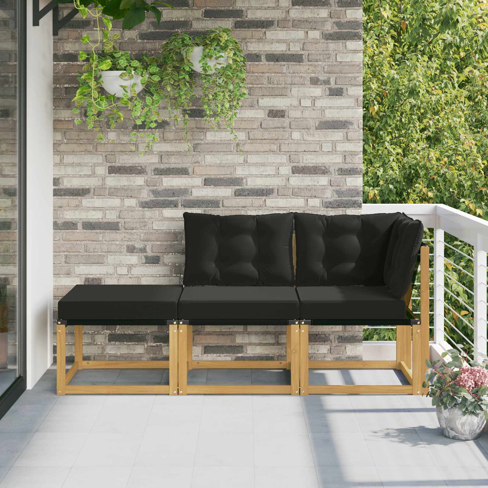 vidaXL Unități de canapea sectională cu pernă 3 Bucată Alb