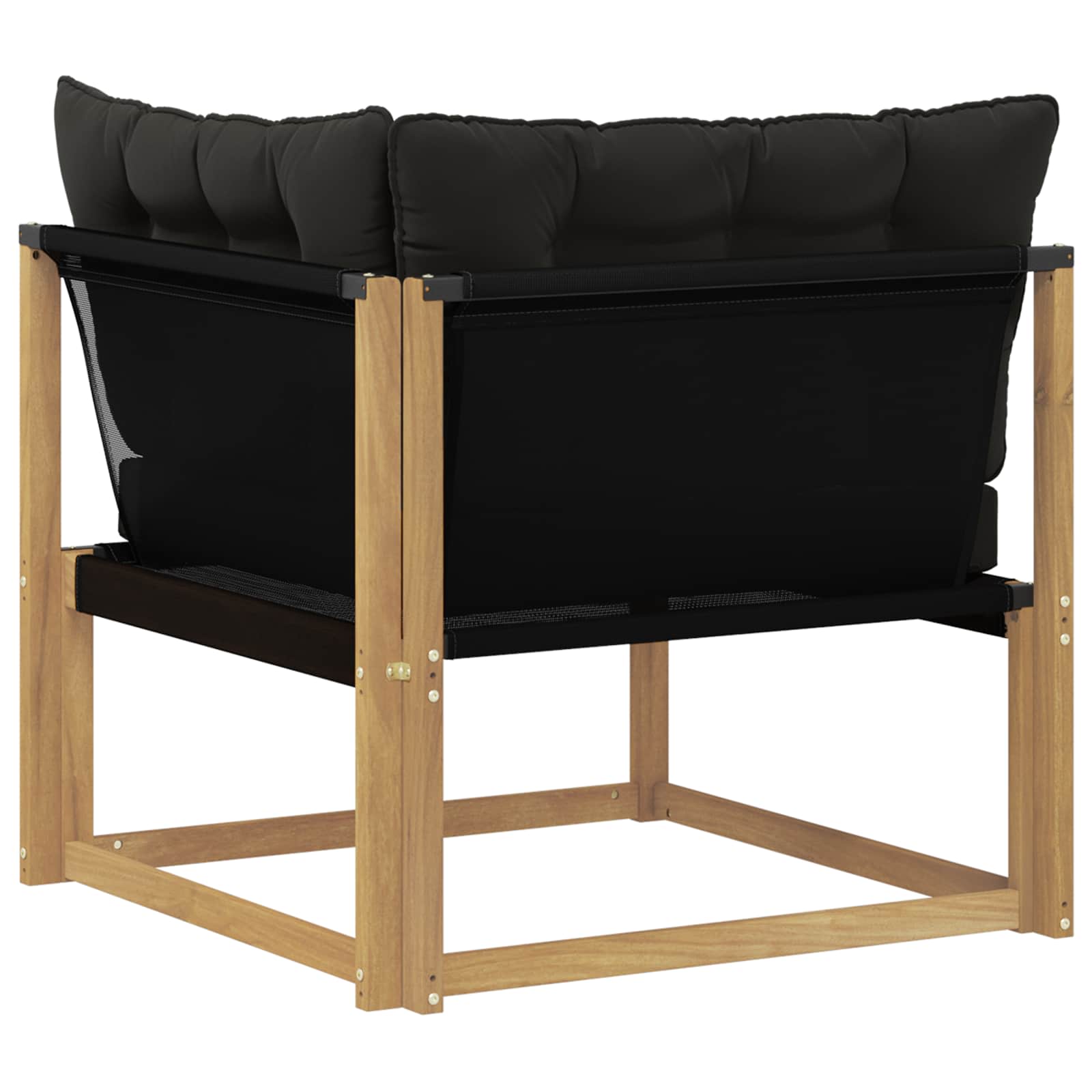 Buiten Hoek Sofa Massief Acaciahout en Textilene Wit image 6