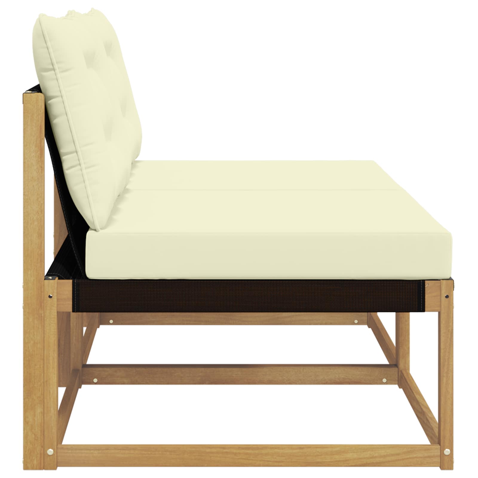 Buiten Midden Sofa Massief Acaciahout en Textilene Wit image 5