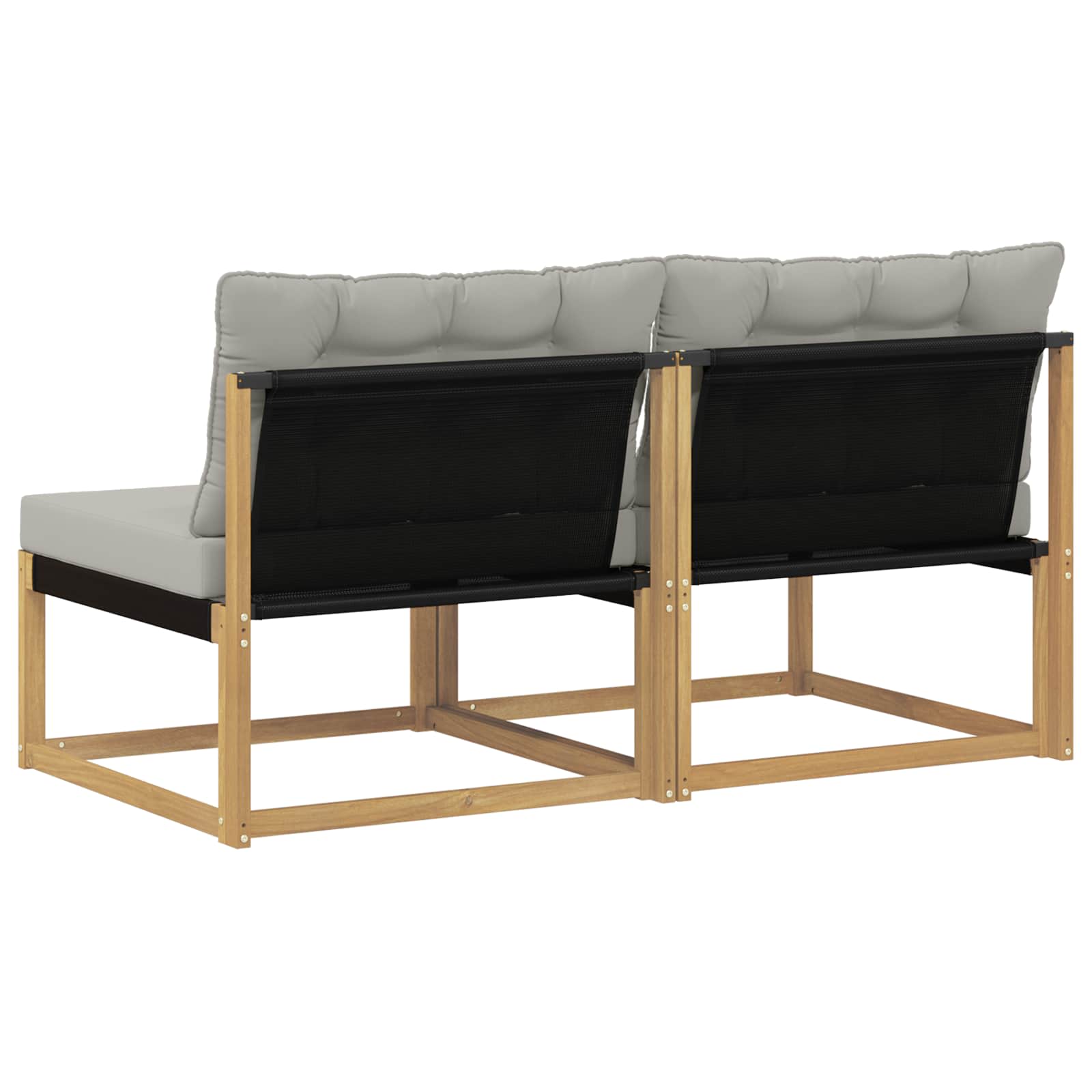 Buiten Midden Sofa Massief Acaciahout en Textilene Wit image 6