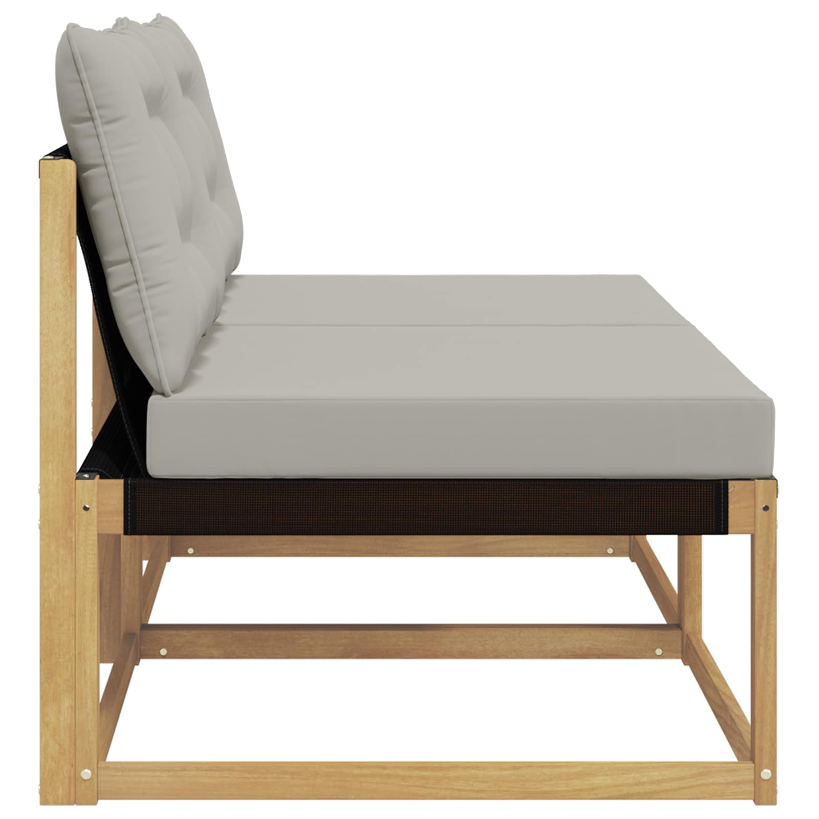 Buiten Midden Sofa Massief Acaciahout en Textilene Wit image 5