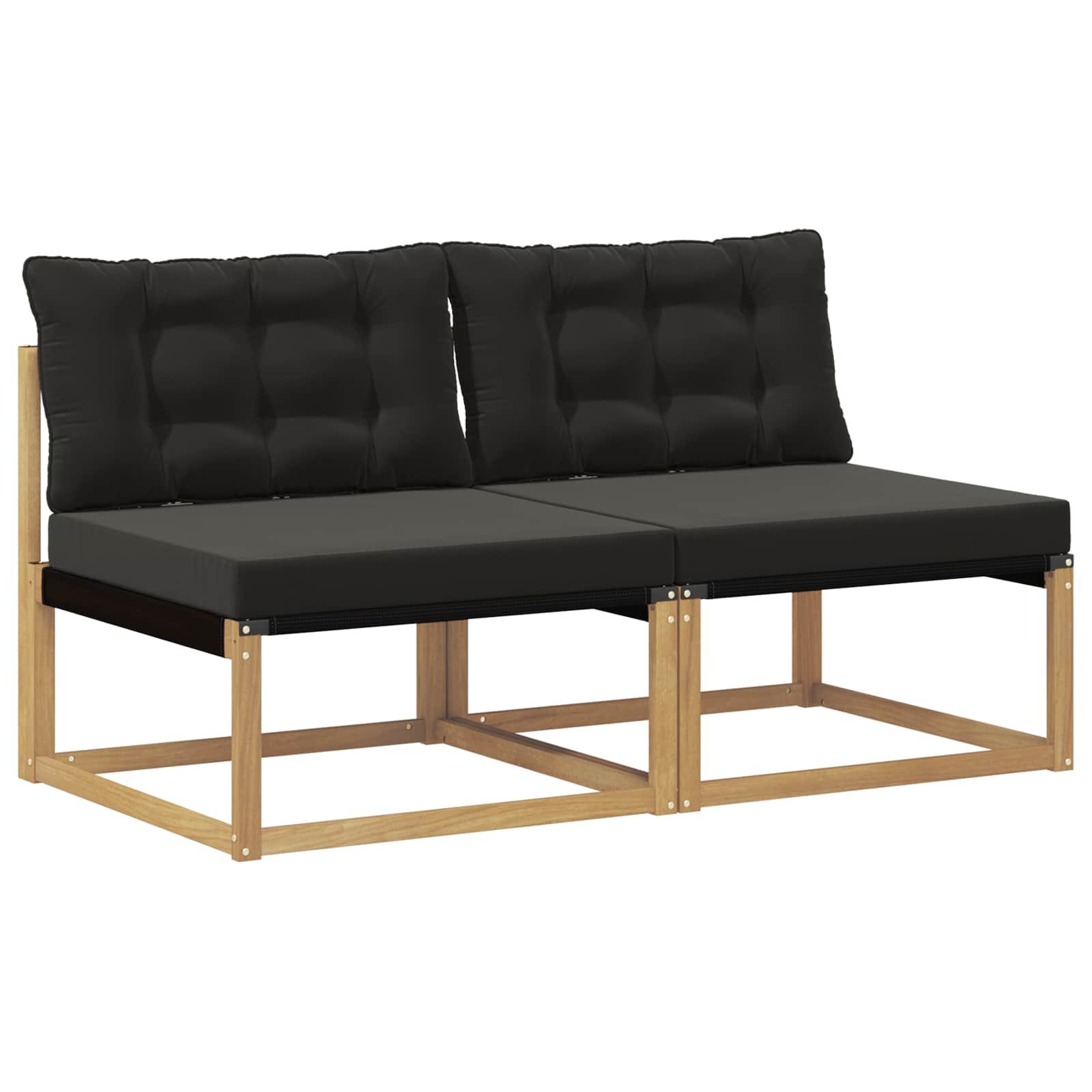 Buiten Midden Sofa Massief Acaciahout en Textilene Wit image 2